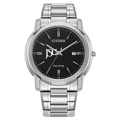  Jackson State Tigers Citizen Watch Eco-Drive Black Dial Watch - Silver