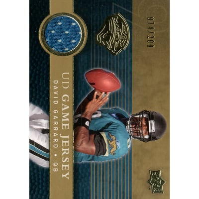 2008 Upper Deck Game Jerseys Gold #UDGJDG David Garrard