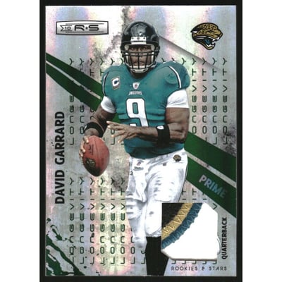 2010 Rookies and Stars Materials Emerald Prime Longevity #66 David Garrard/50