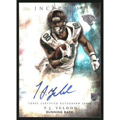 2015 Topps Inception #RA25 T.J. Yeldon AU RC