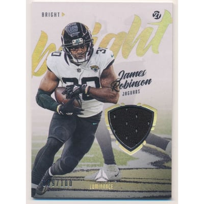 2021 Panini Luminance Bright Beginnings Jerseys Gold #11 James Robinson