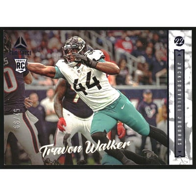 2022 Panini Chronicles Luminance Update Horizontal Rookies Blue #223 Travon Walker