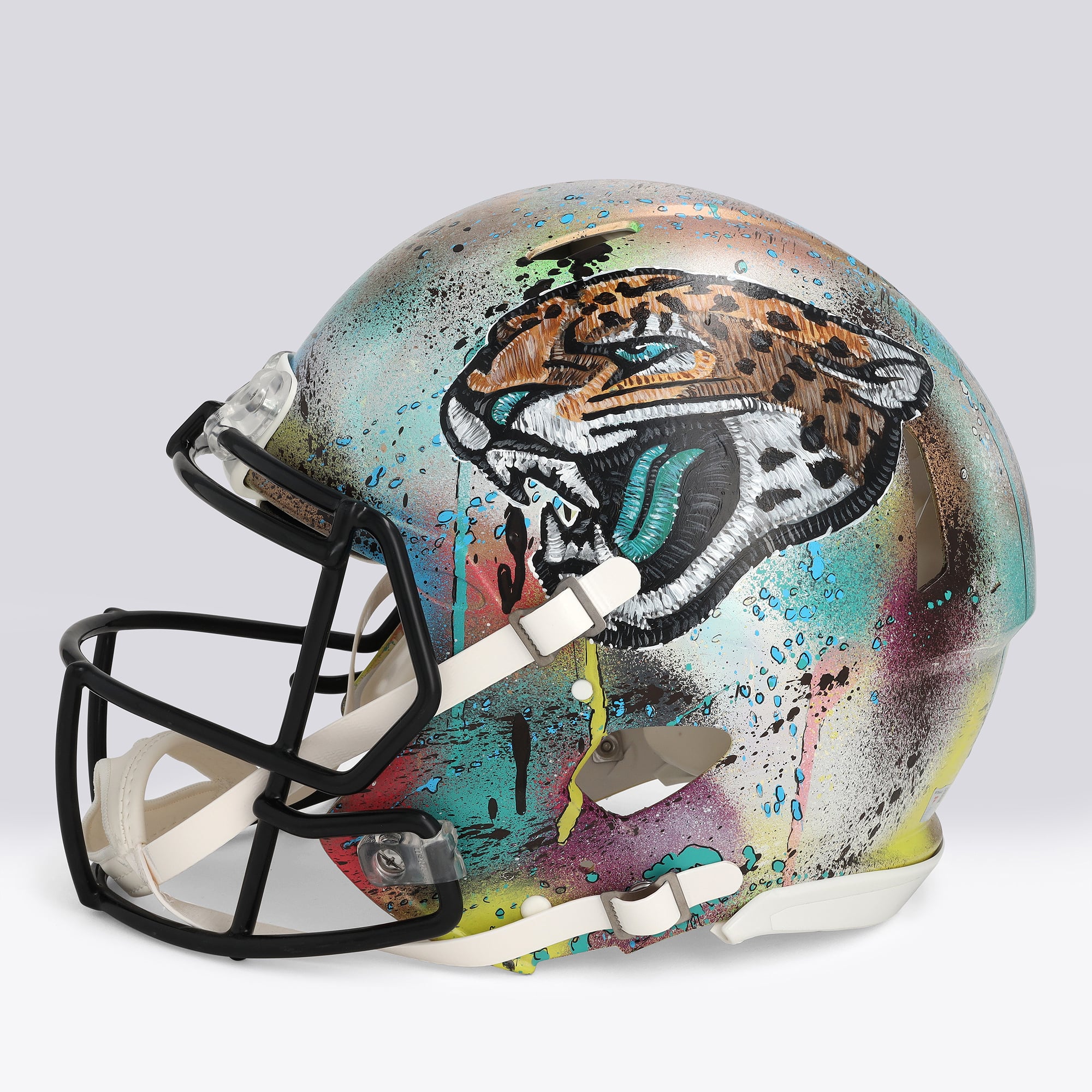 Casque Riddell Alternate Speed ​​Authentic 2024 autographié par Brian Thomas Jr. (Jaguars de Jacksonville) - Illustration de Shawn Voelker - NF70444445