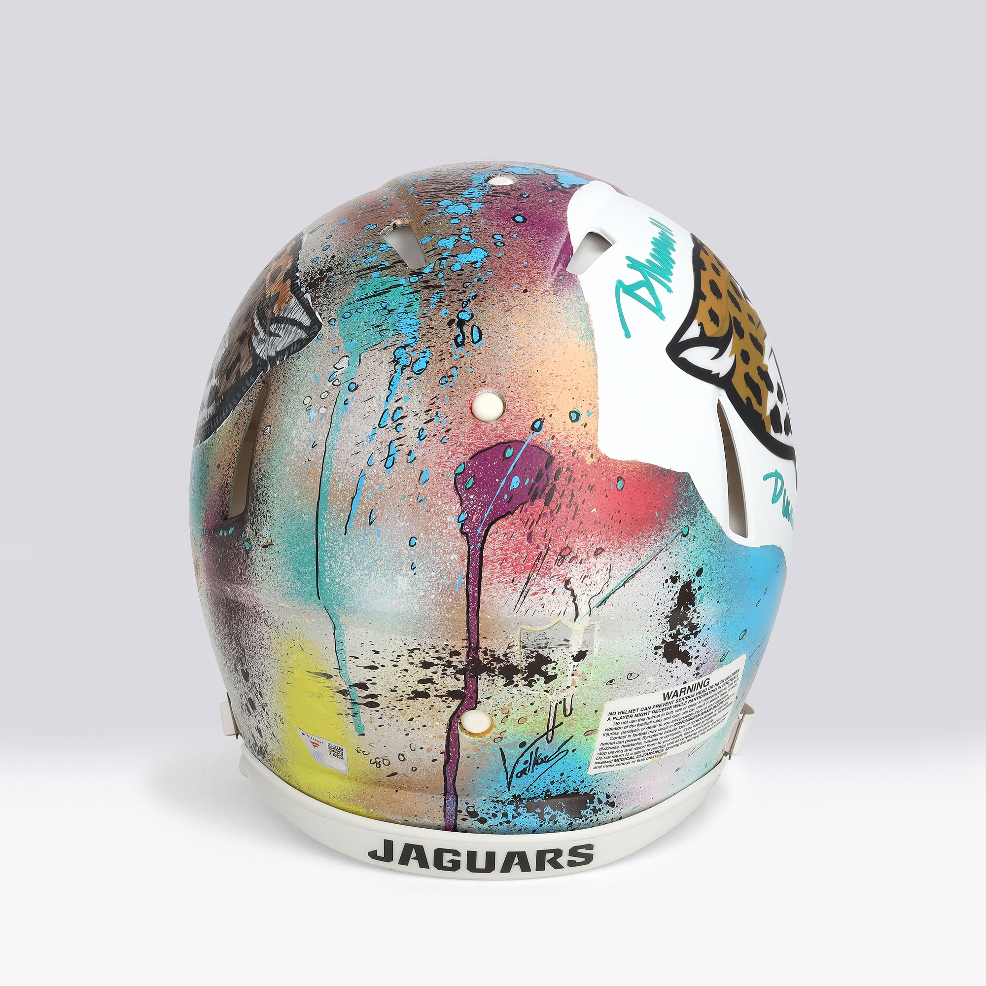 Casque Riddell Alternate Speed ​​Authentic 2024 autographié par Brian Thomas Jr. (Jaguars de Jacksonville) - Illustration de Shawn Voelker - NF70444445