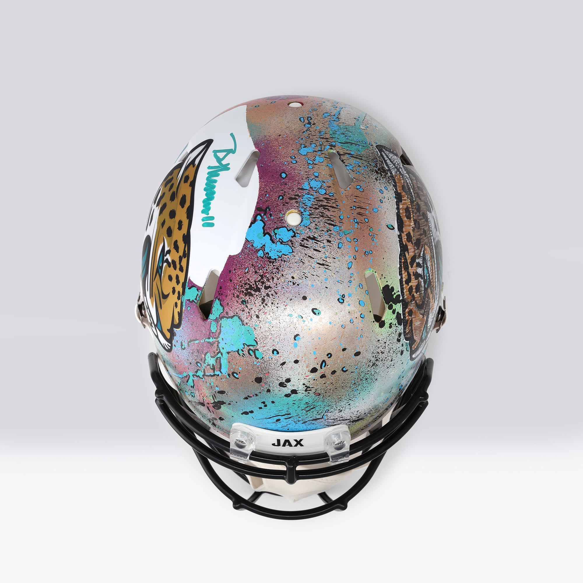 Casque Riddell Alternate Speed ​​Authentic 2024 autographié par Brian Thomas Jr. (Jaguars de Jacksonville) - Illustration de Shawn Voelker - NF70444445