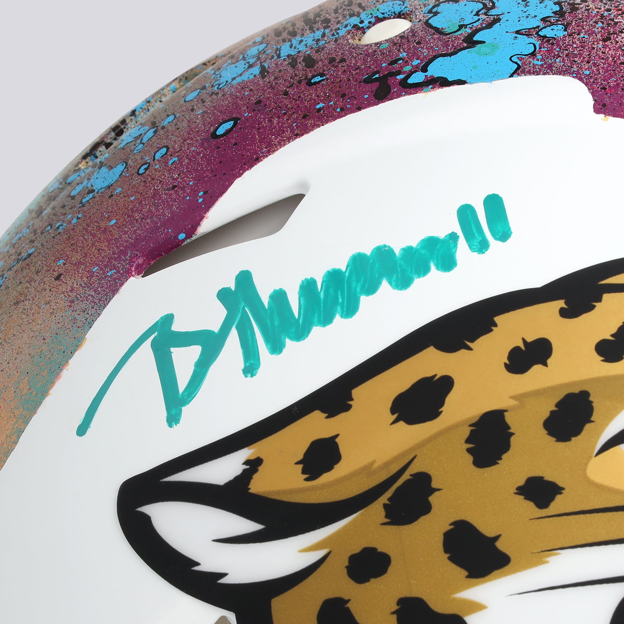 Casque Riddell Alternate Speed ​​Authentic 2024 autographié par Brian Thomas Jr. (Jaguars de Jacksonville) - Illustration de Shawn Voelker - NF70444445