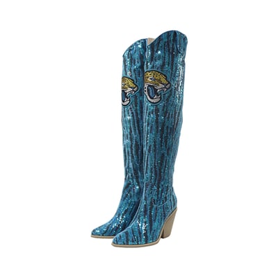  Jacksonville Jaguars FABGATING by Cuce Over-the-Knee Two-Tone Sequin Boots