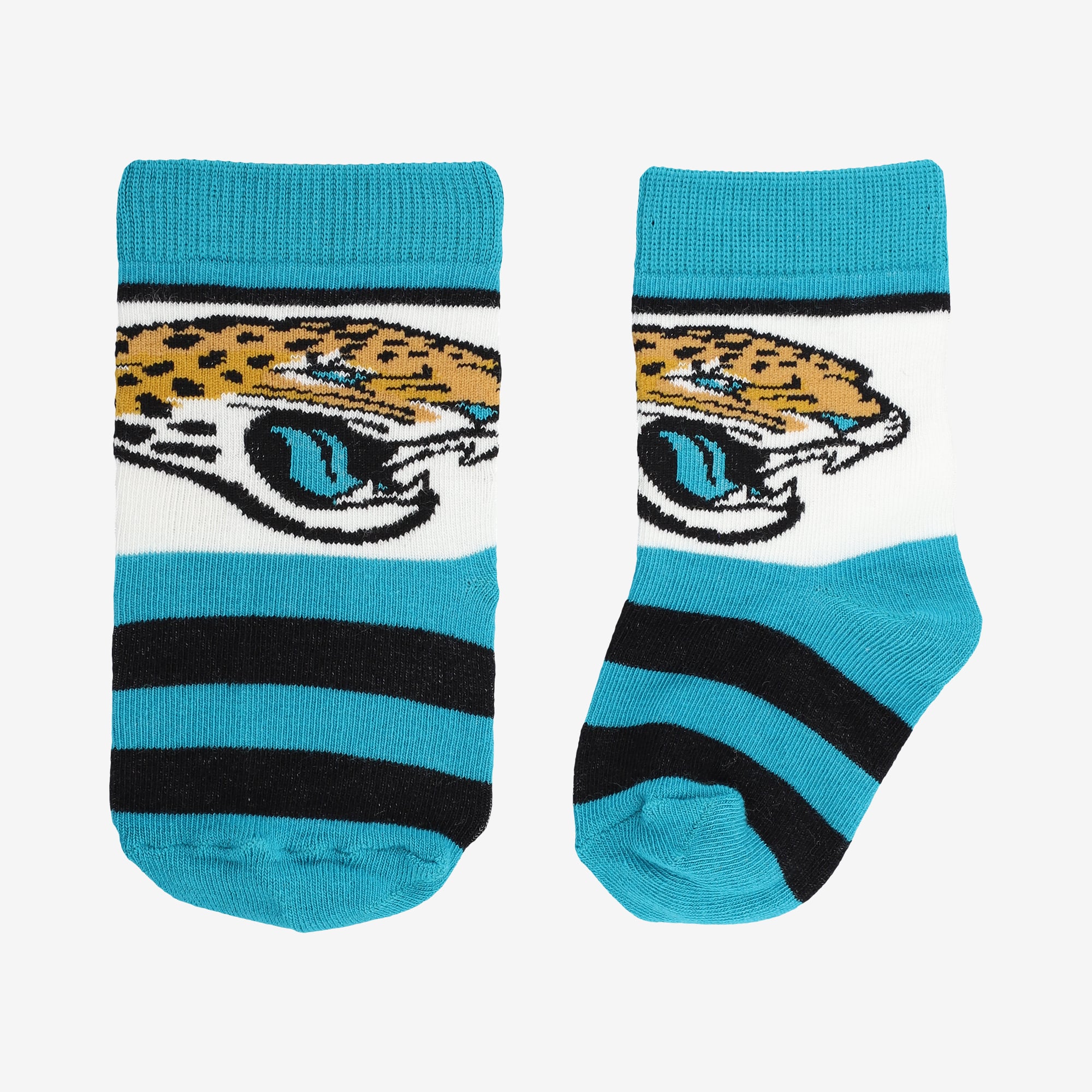 Chaussettes de rugby à blocs bleu sarcelle Jacksonville Jaguars pour bébé