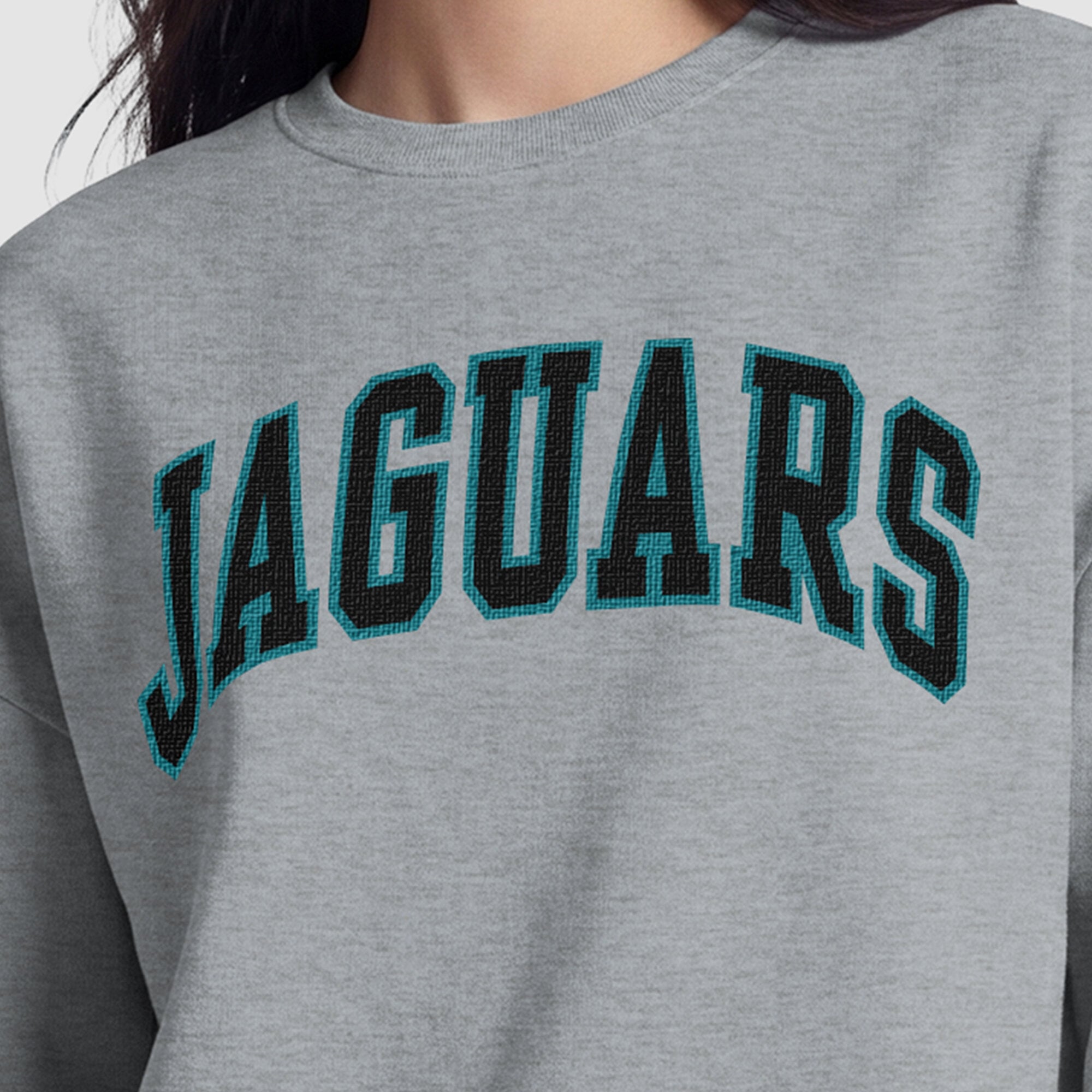 Sweat-shirt à doublure contrastée pour femme, modèle Champion des Jaguars de Jacksonville - Gris chiné