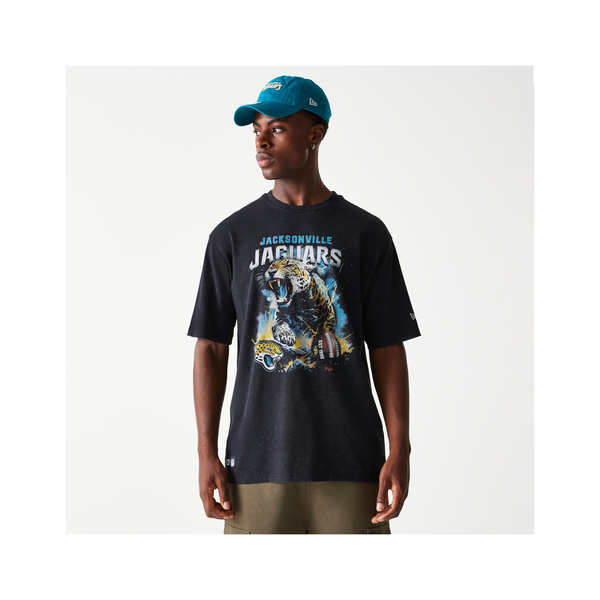 T-shirt Jacksonville Jaguars New Era – 100% Coton, Col Ras Du Cou, Design Sportif, Lavage Main, Pour Homme