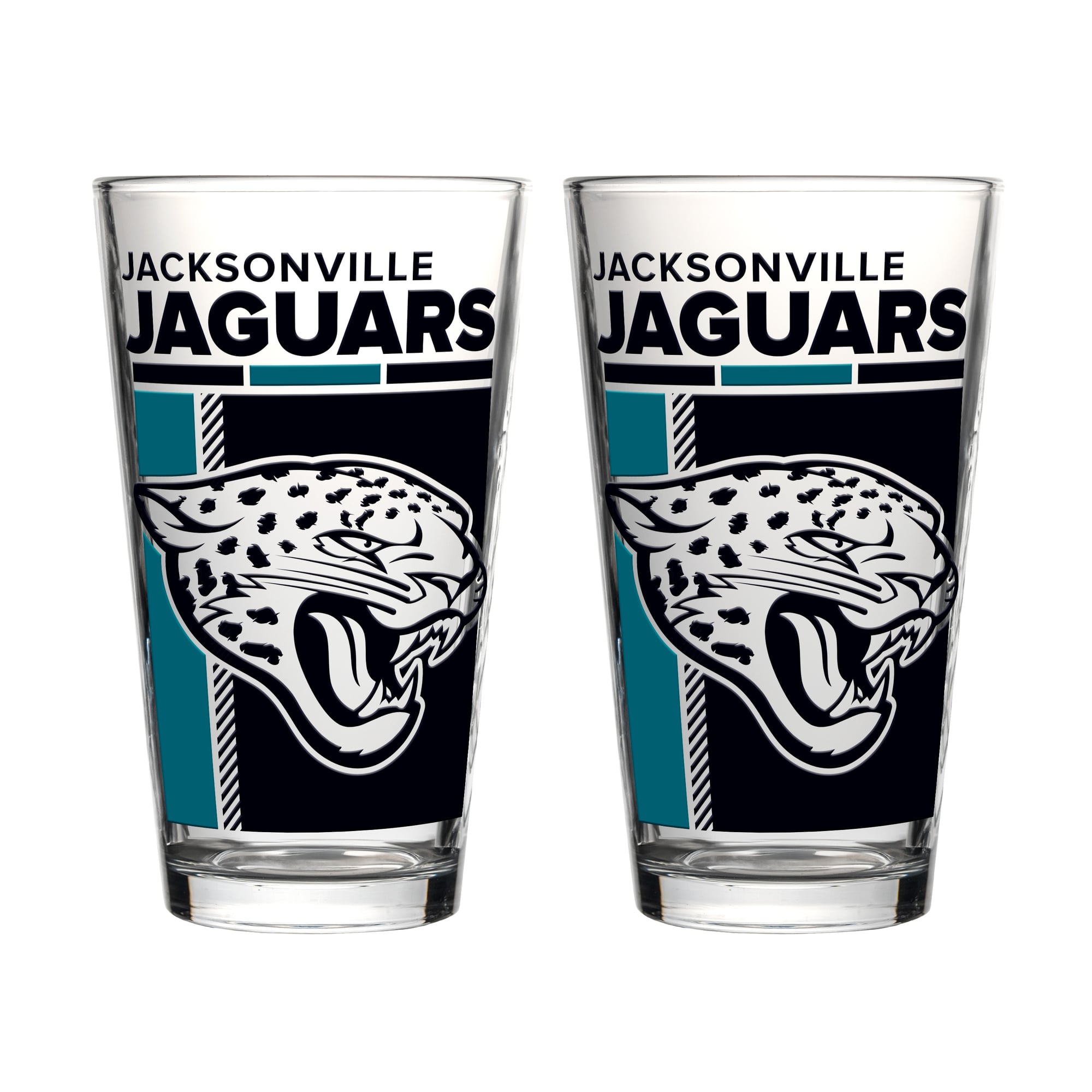 Logo Brands Jacksonville Jaguars Two-Piece 16oz. Pint Glass Set