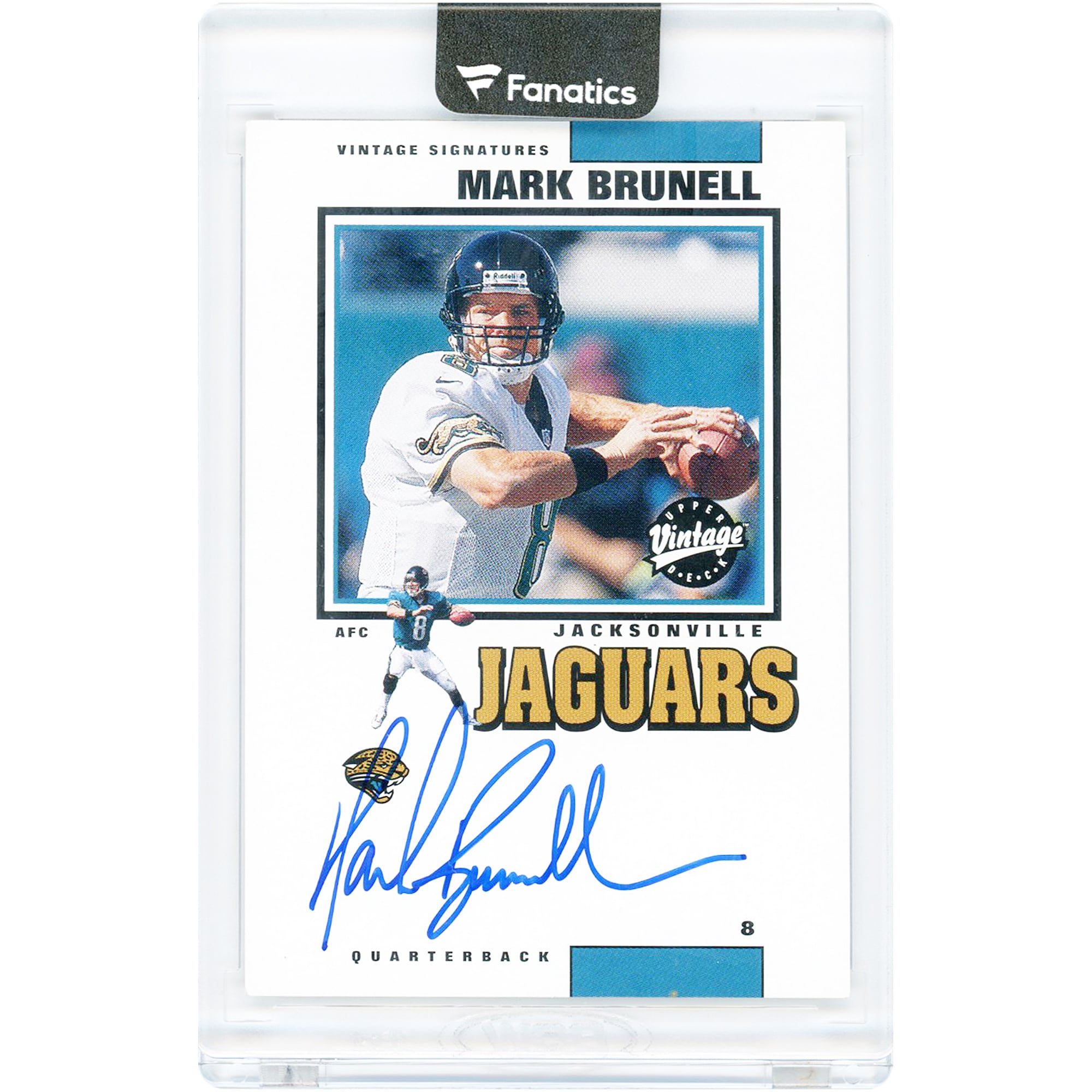 Carte autographiée par Mark Brunell des Jaguars de Jacksonville (2001) Upper Deck Vintage Signatures #MB-VS