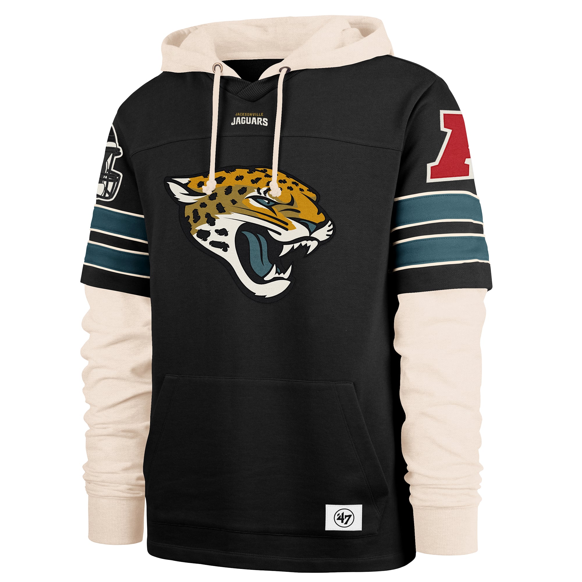 Sweat à capuche noir « 47 » pour homme des Jaguars de Jacksonville, Split Zone Cornerback Duo
