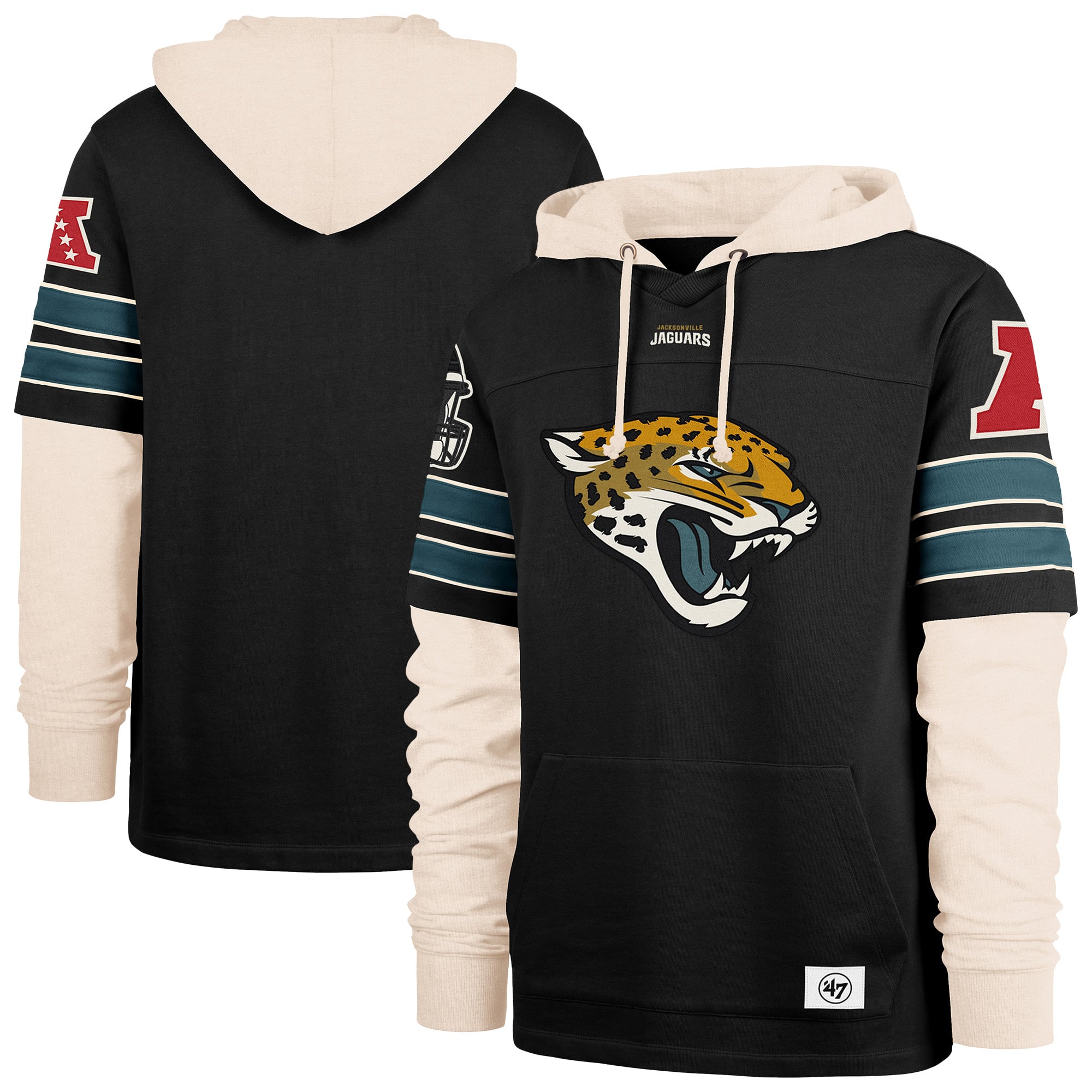 Sweat à capuche noir « 47 » pour homme des Jaguars de Jacksonville, Split Zone Cornerback Duo