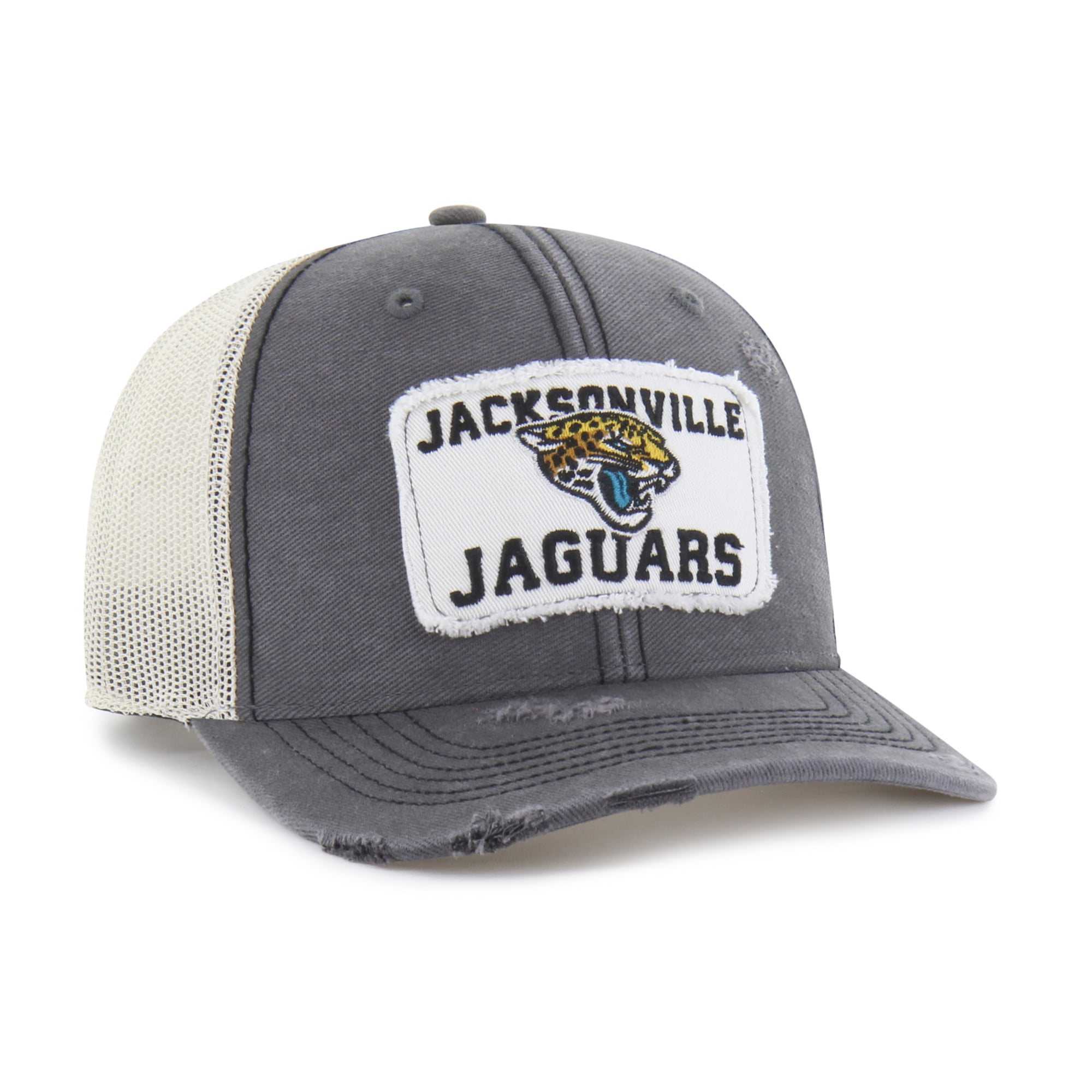 Men's '47 Charcoal Jacksonville Jaguars Egremont Well-Worn Adjustable Trucker Hat