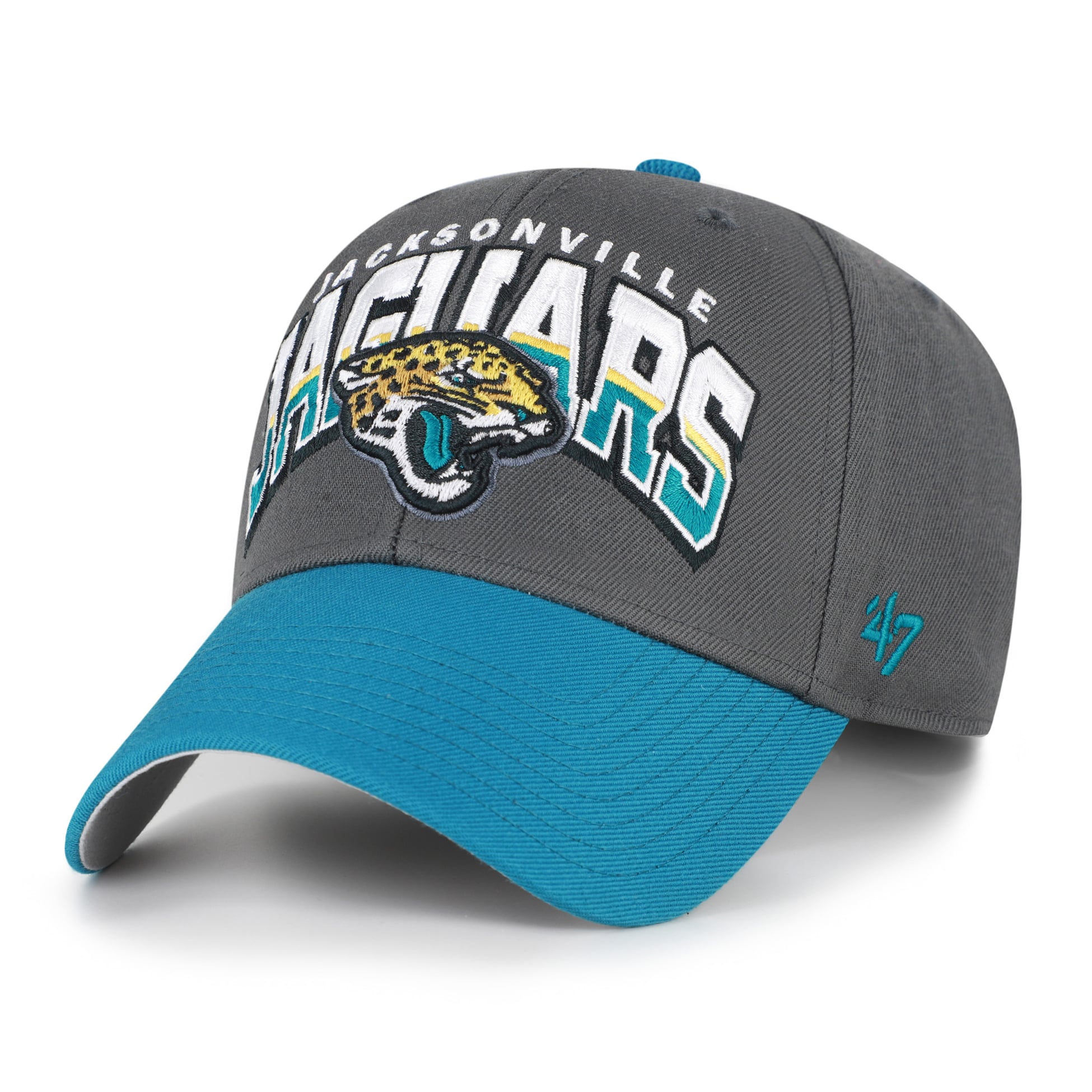 Casquette ajustable pour homme '47 Charcoal Jacksonville Jaguars MVP à blocs séparés