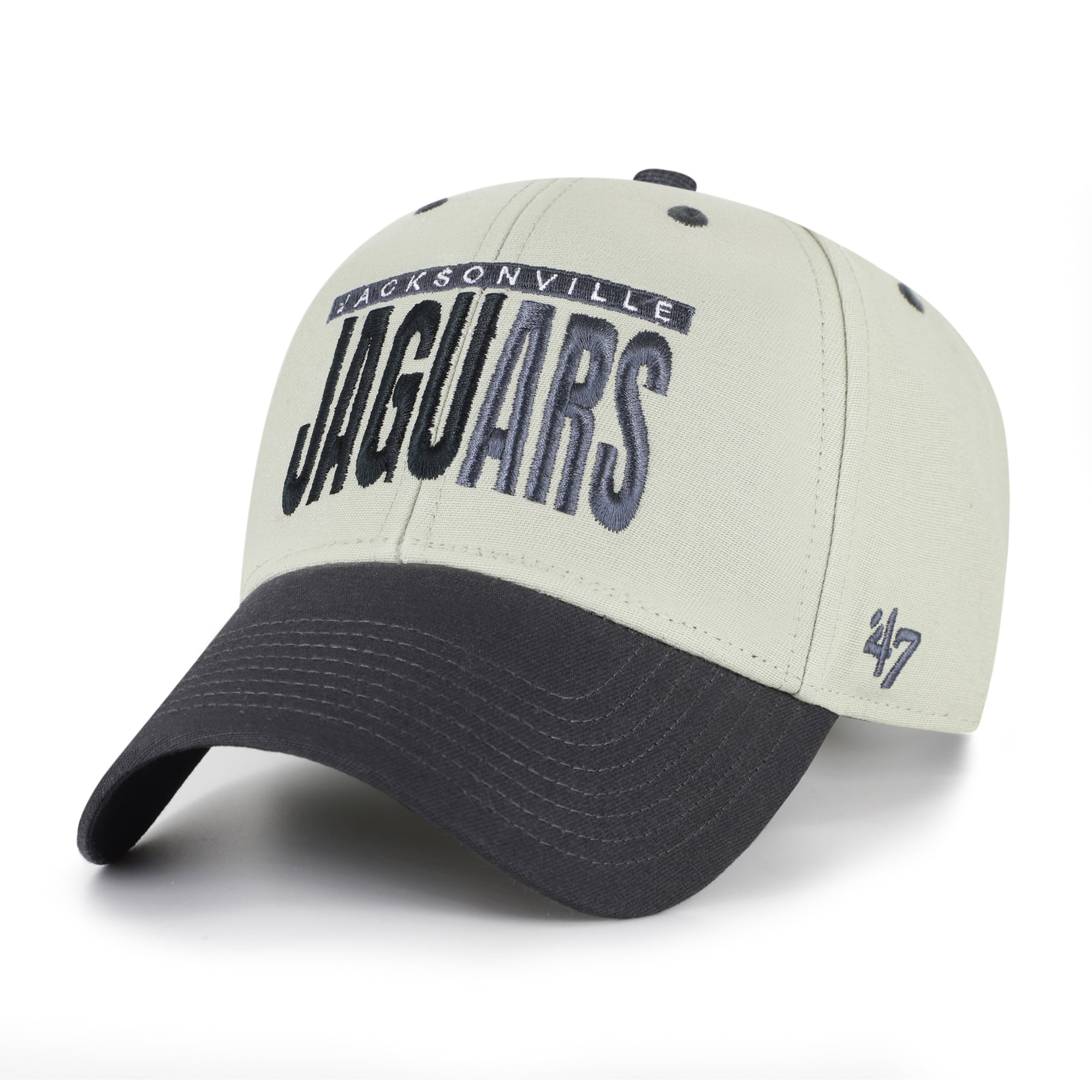 Casquette ajustable pour homme « 47 » grise/noire Jacksonville Jaguars MVP avec inscription en demi-bloc