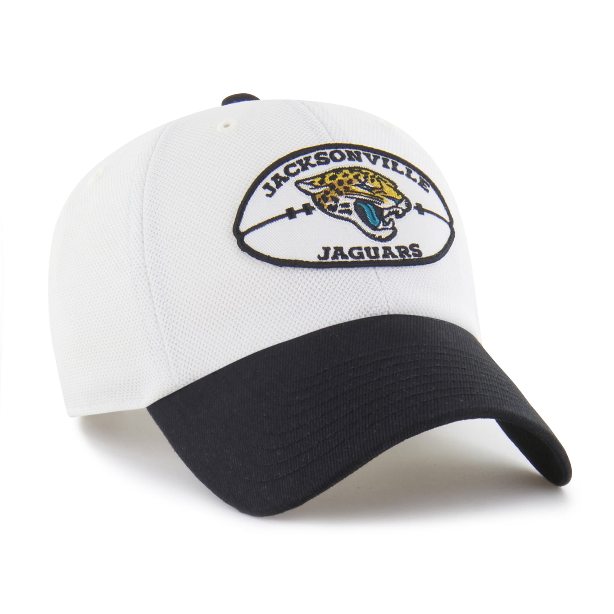 Men's '47 White/Black Jacksonville Jaguars Pique Patch Clean Up Adjustable Hat