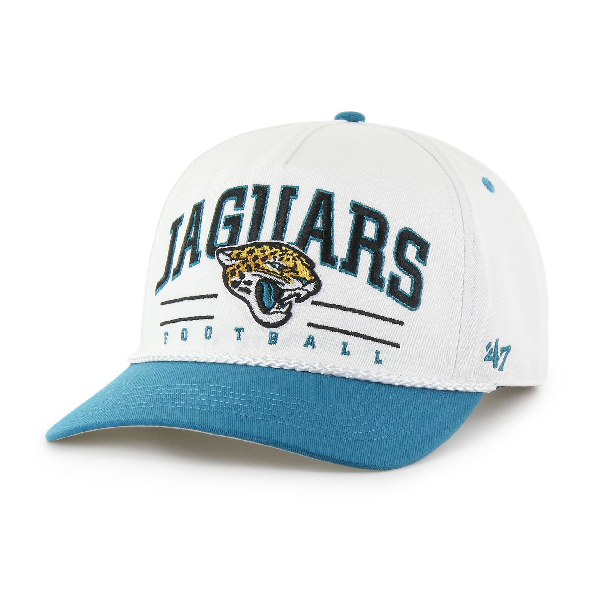 Men's '47 White/Teal Jacksonville Jaguars Roscoe Two-Toned Hitch Adjustable Hat