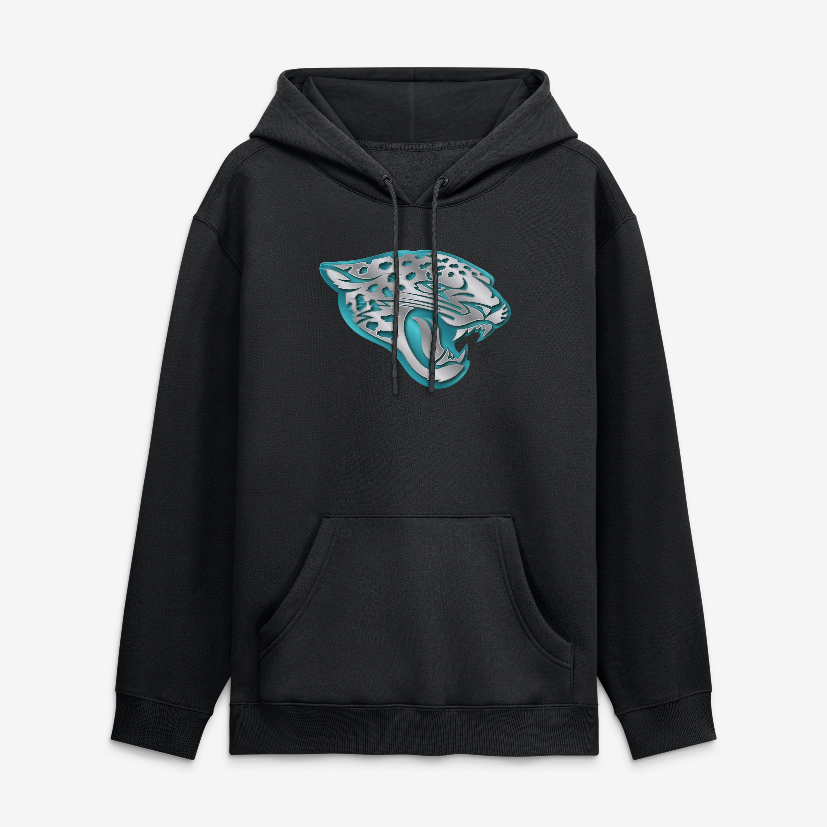 Sweat à capuche noir pour homme avec la mascotte métallique des Jaguars de Jacksonville