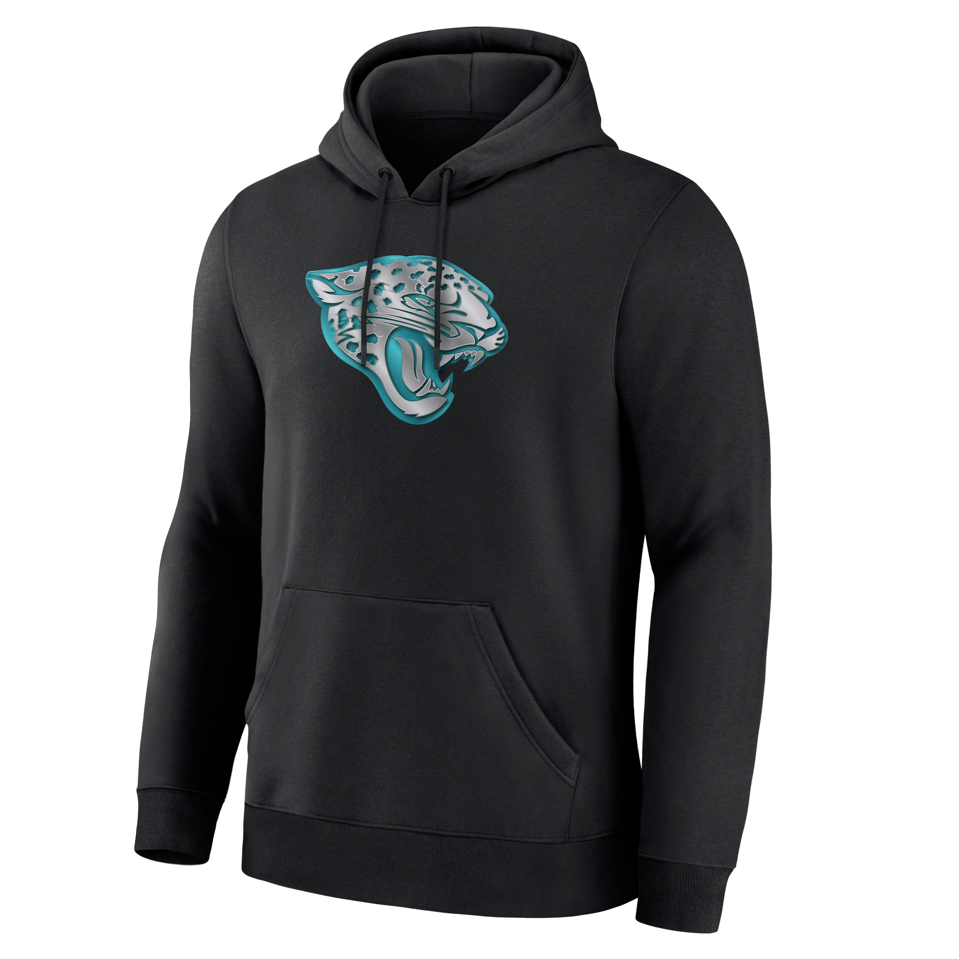 Sweat à capuche noir pour homme avec la mascotte métallique des Jaguars de Jacksonville