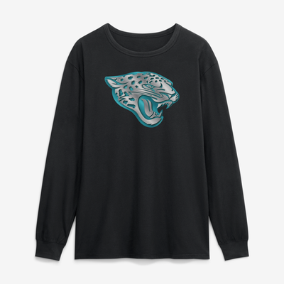 Jacksonville Jaguars  Metallic Mascot Long Sleeve T-Shirt - Black