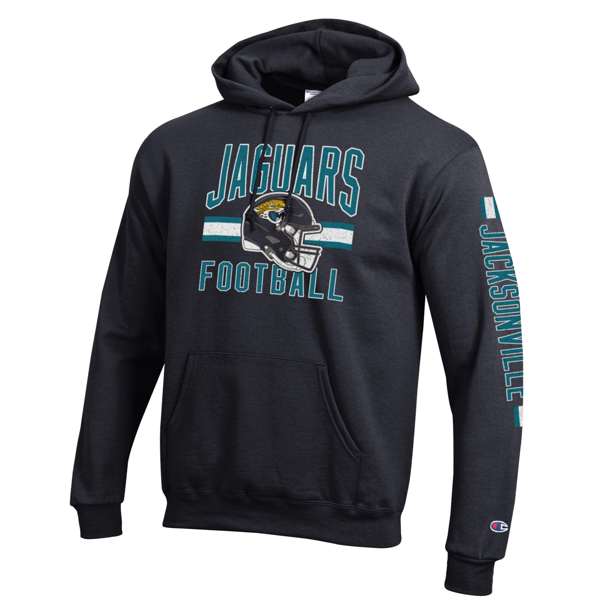 Sweat à capuche Champion noir pour homme, modèle Powerblend des Jaguars de Jacksonville