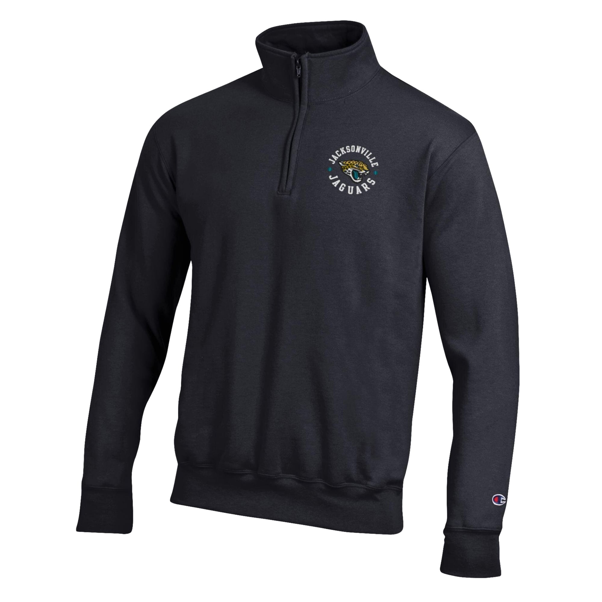 Men's Champion Black Jacksonville Jaguars Powerblend Quarter-Zip Pullover