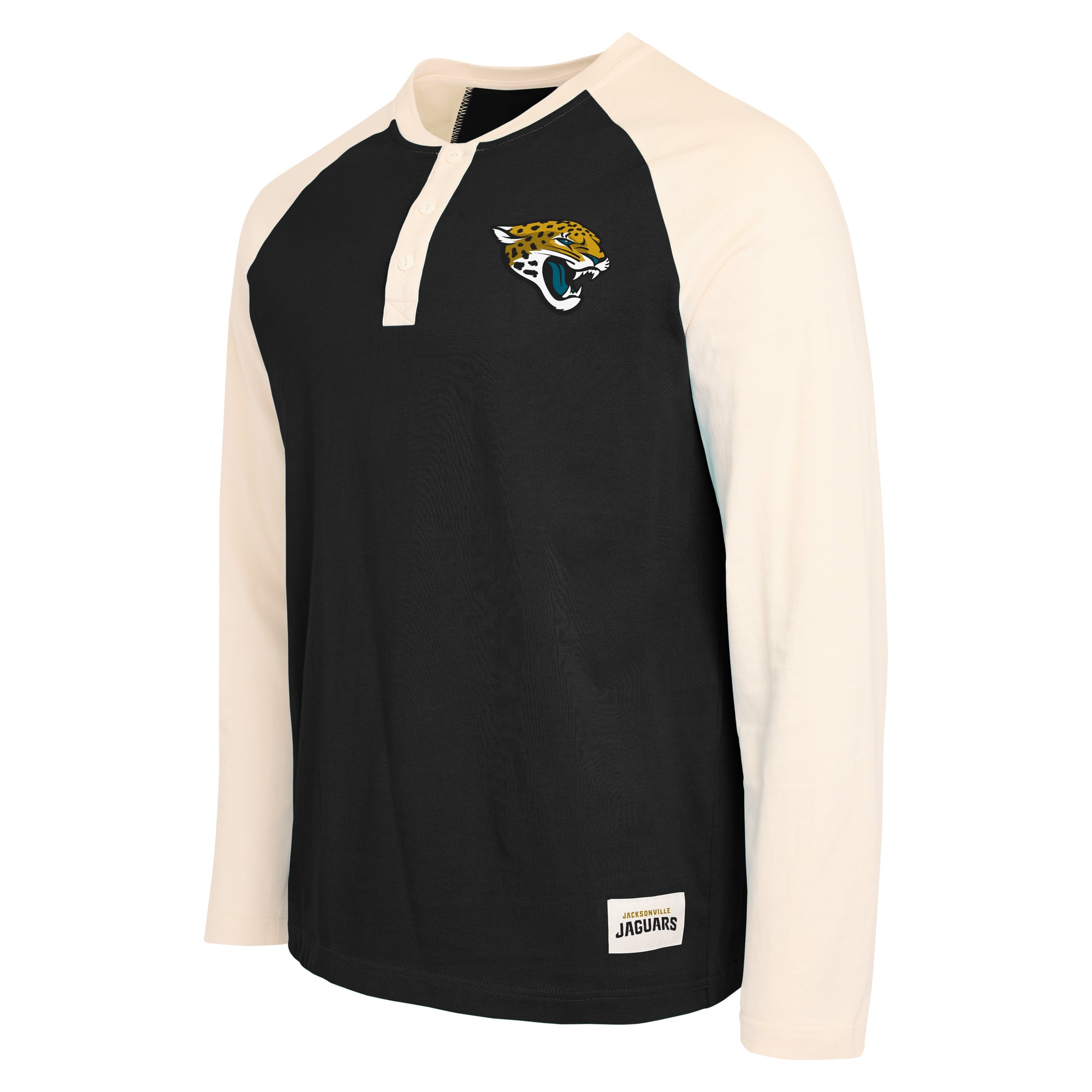 Collection Darius Rucker pour homme par Fanatics, T-shirt Henley à manches longues noir/crème Jacksonville Jaguars