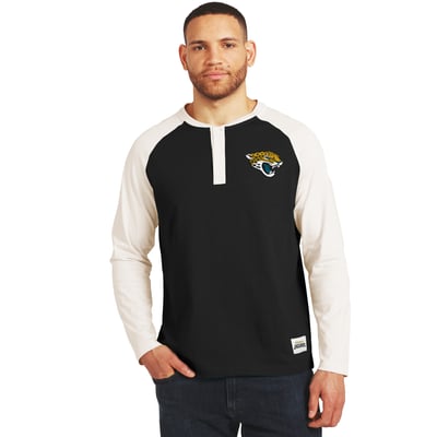 Jacksonville Jaguars Darius Rucker Collection by Fanatics Henley Long Sleeve T-Shirt - Black/Cream