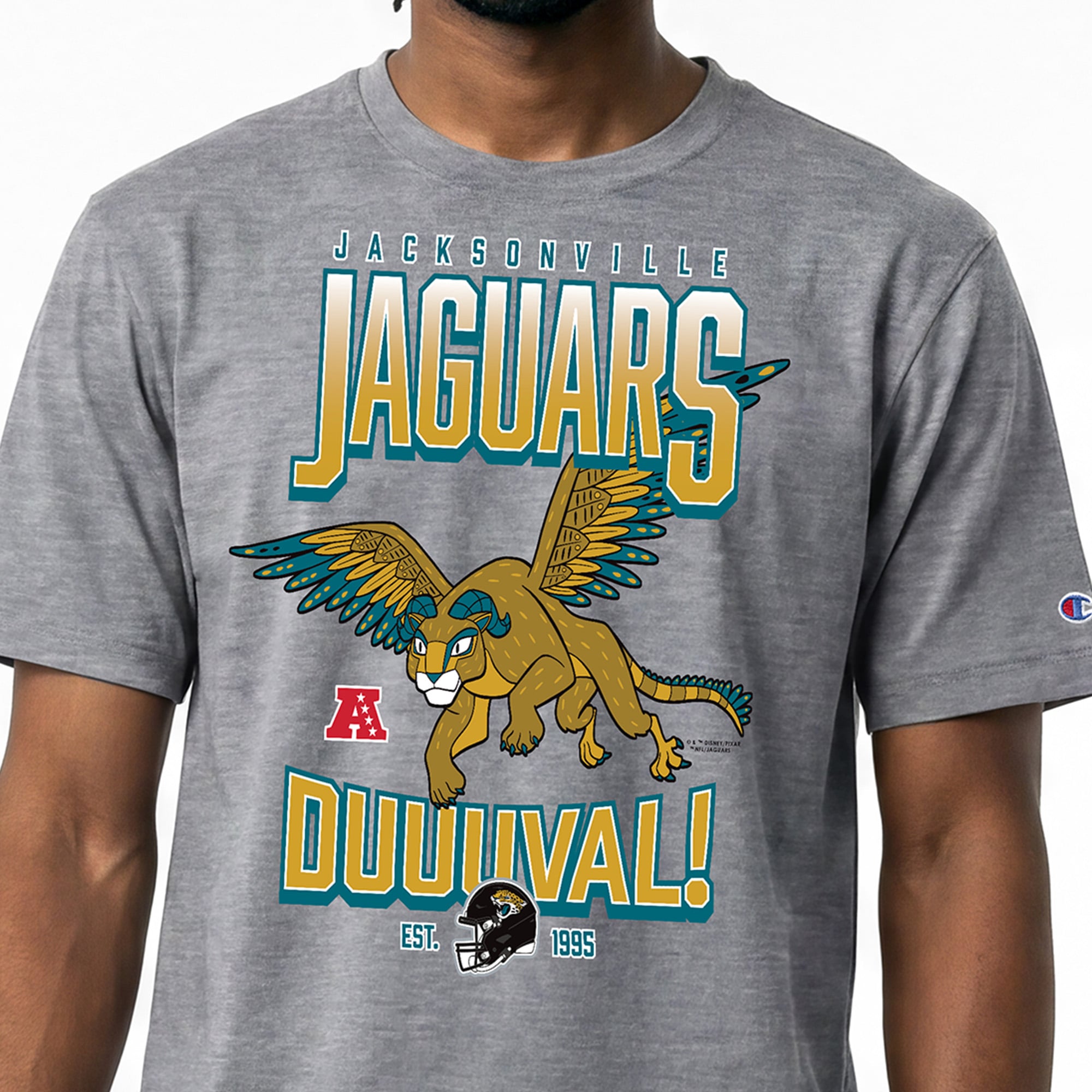 T-shirt homme Disney x Champion gris Jacksonville Jaguars Pepita All-Star