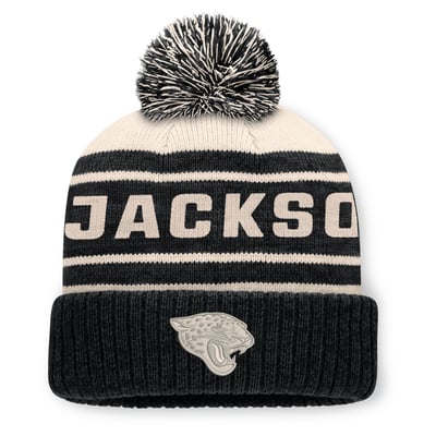 Jacksonville Jaguars Fanatics Men's Cuffed Knit Hat with Pom - Black