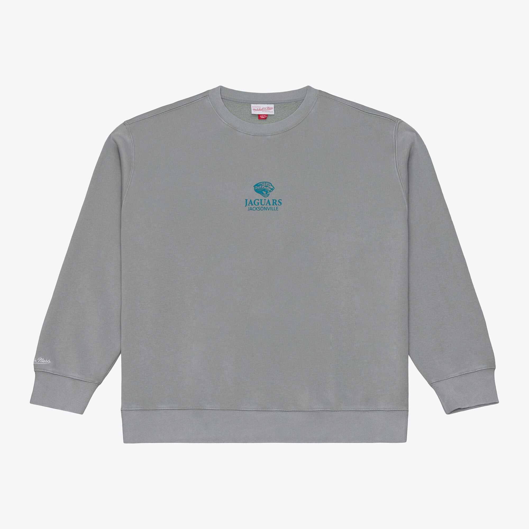 Men's Mitchell & Ness Gray Jacksonville Jaguars Core Essentials Micro Logo Fleece Sweatshirt