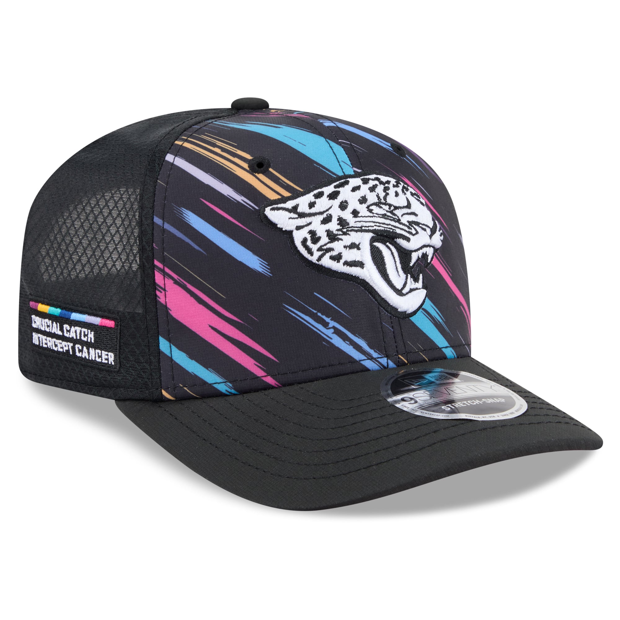 Men's New Era Black Jacksonville Jaguars 2026 NFL Crucial Catch 9SEVENTY Adjustable Trucker Hat