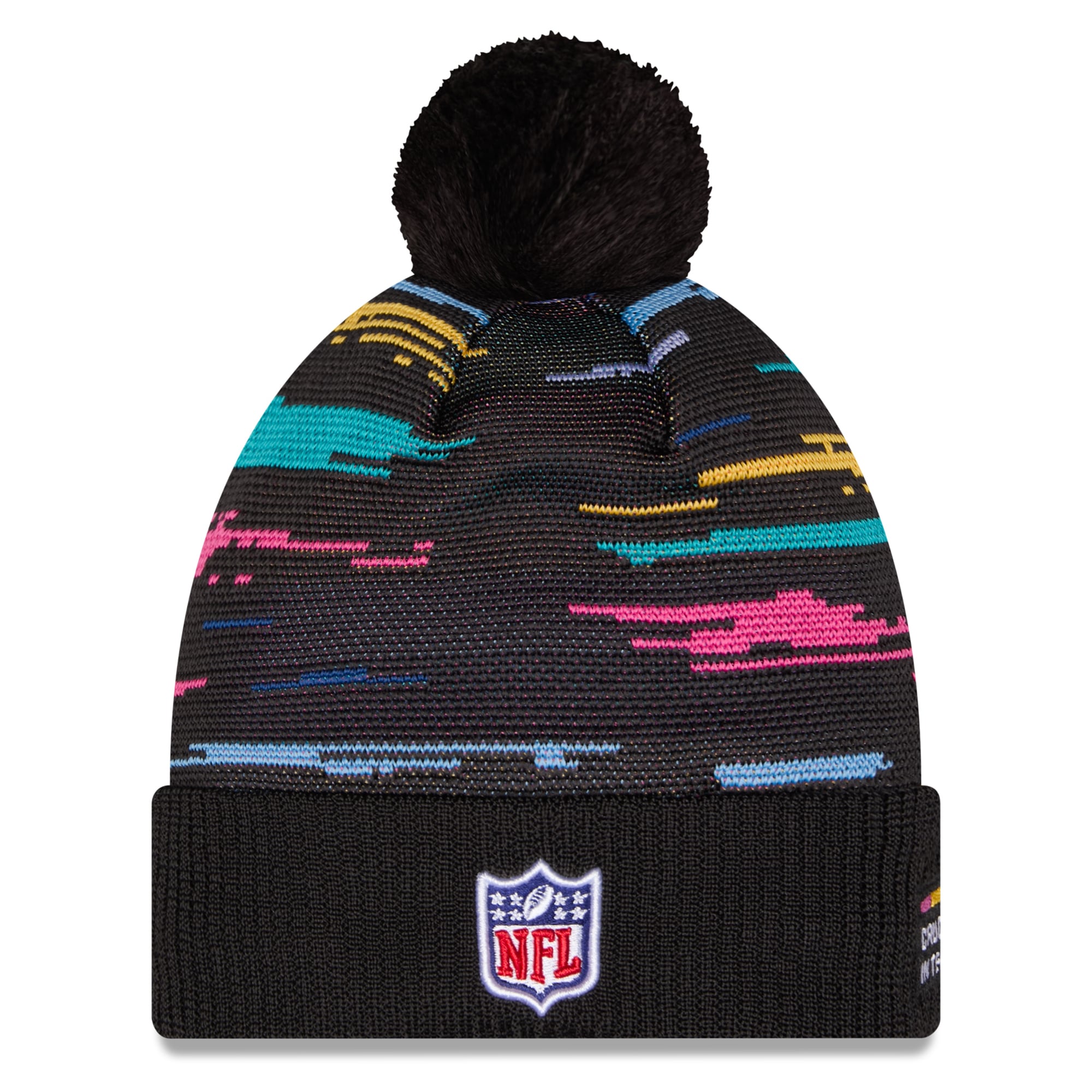 Men's New Era Black Jacksonville Jaguars 2026 NFL Crucial Catch Cuffed Knit Hat with Pom