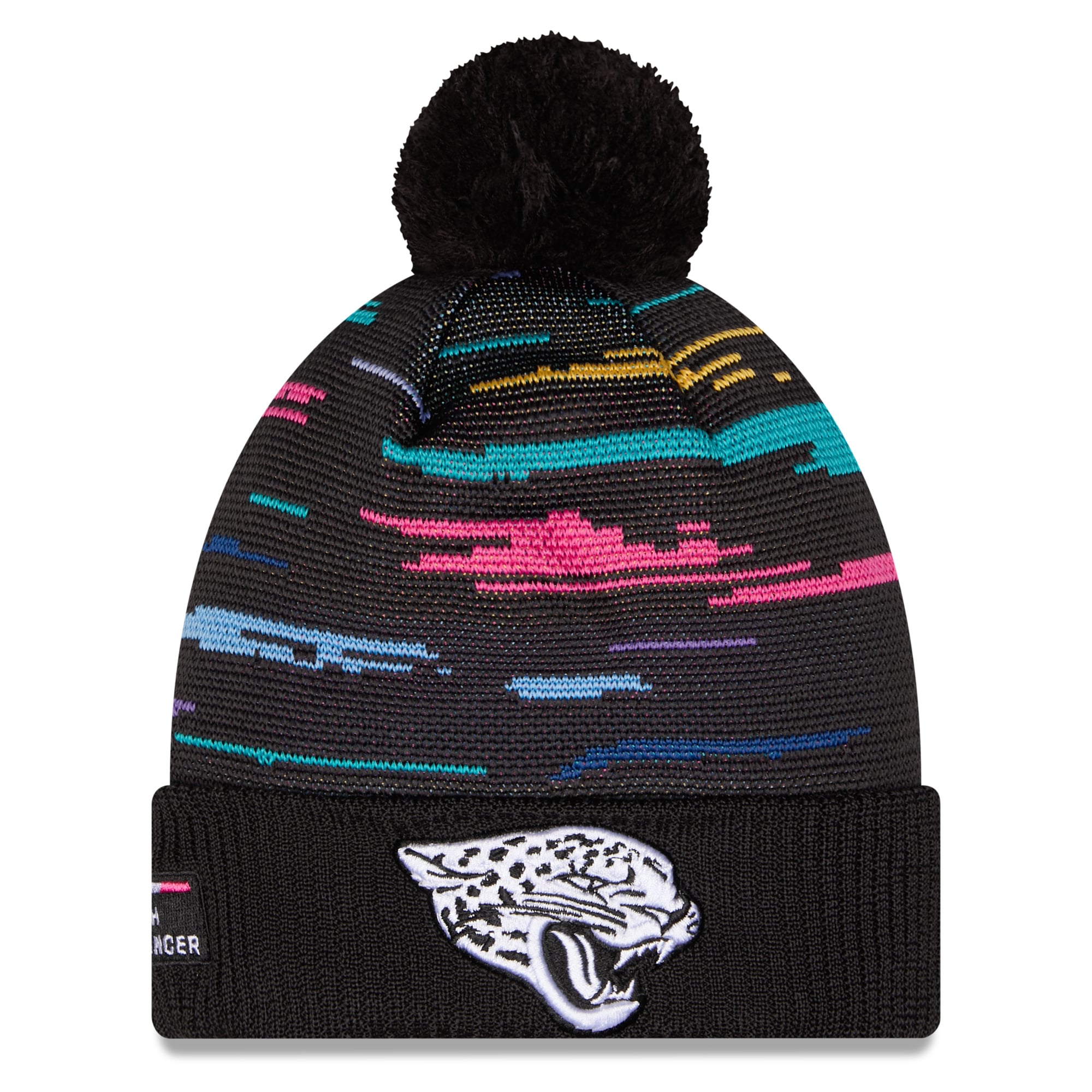 Men's New Era Black Jacksonville Jaguars 2026 NFL Crucial Catch Cuffed Knit Hat with Pom