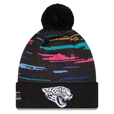 Jacksonville Jaguars New Era 2026 NFL Crucial Catch Cuffed Knit Hat with Pom - Black