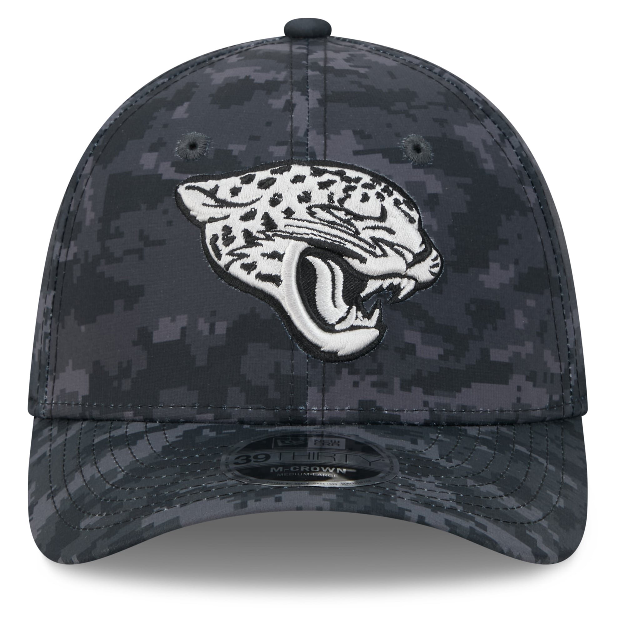 Casquette extensible New Era noire Jacksonville Jaguars 2026 Salute To Service 39THIRTY M-Crown pour homme