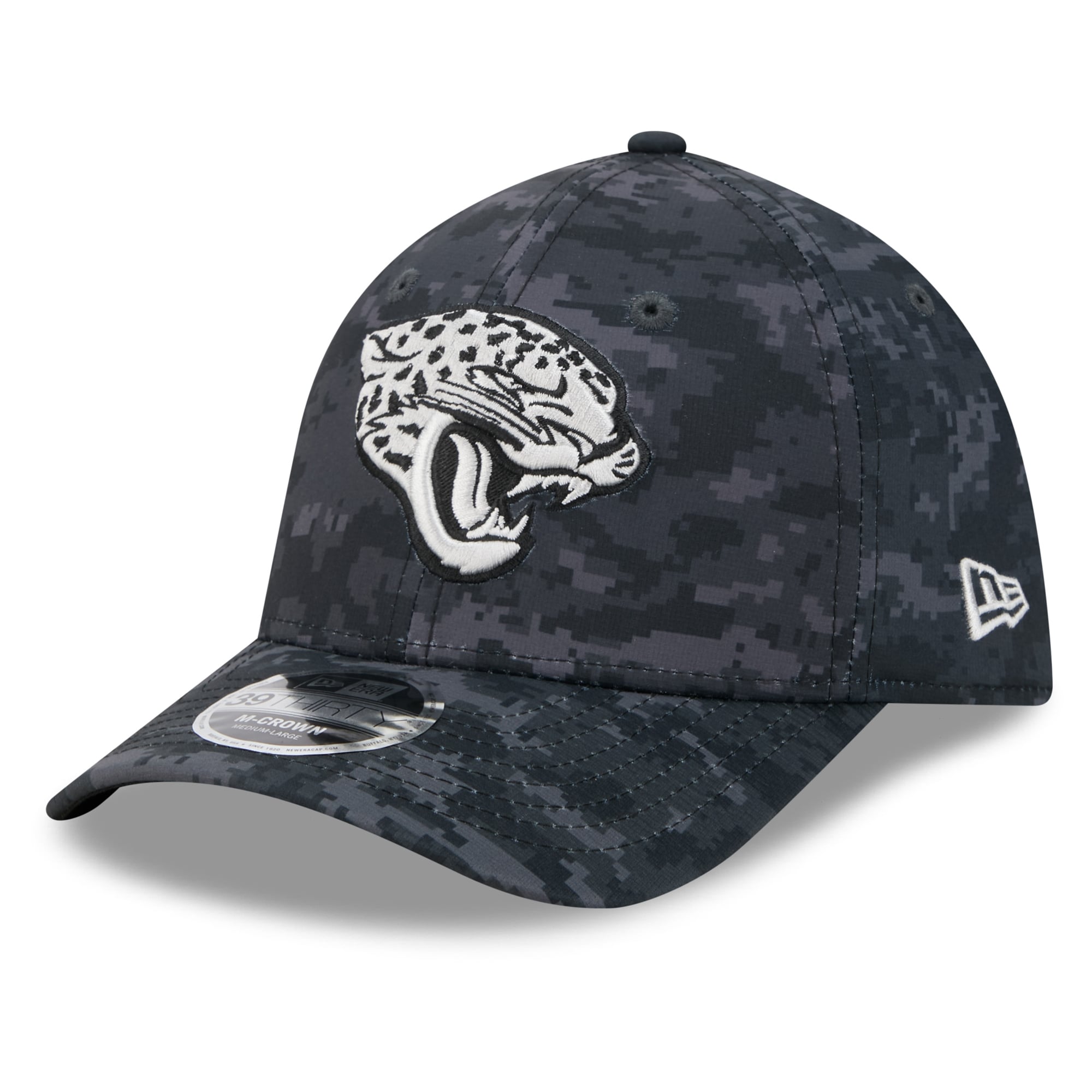 Casquette extensible New Era noire Jacksonville Jaguars 2026 Salute To Service 39THIRTY M-Crown pour homme