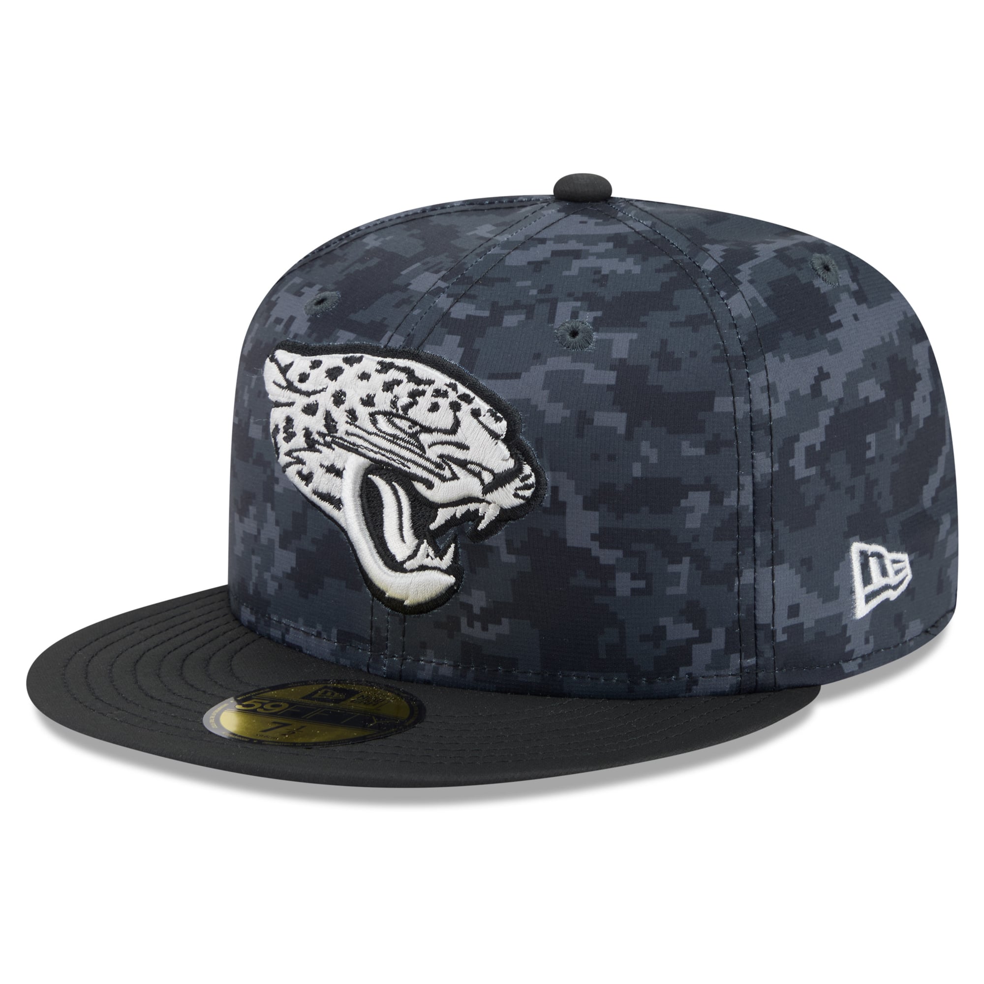 Casquette ajustée New Era noire Jacksonville Jaguars 2026 Salute To Service 59FIFTY pour homme