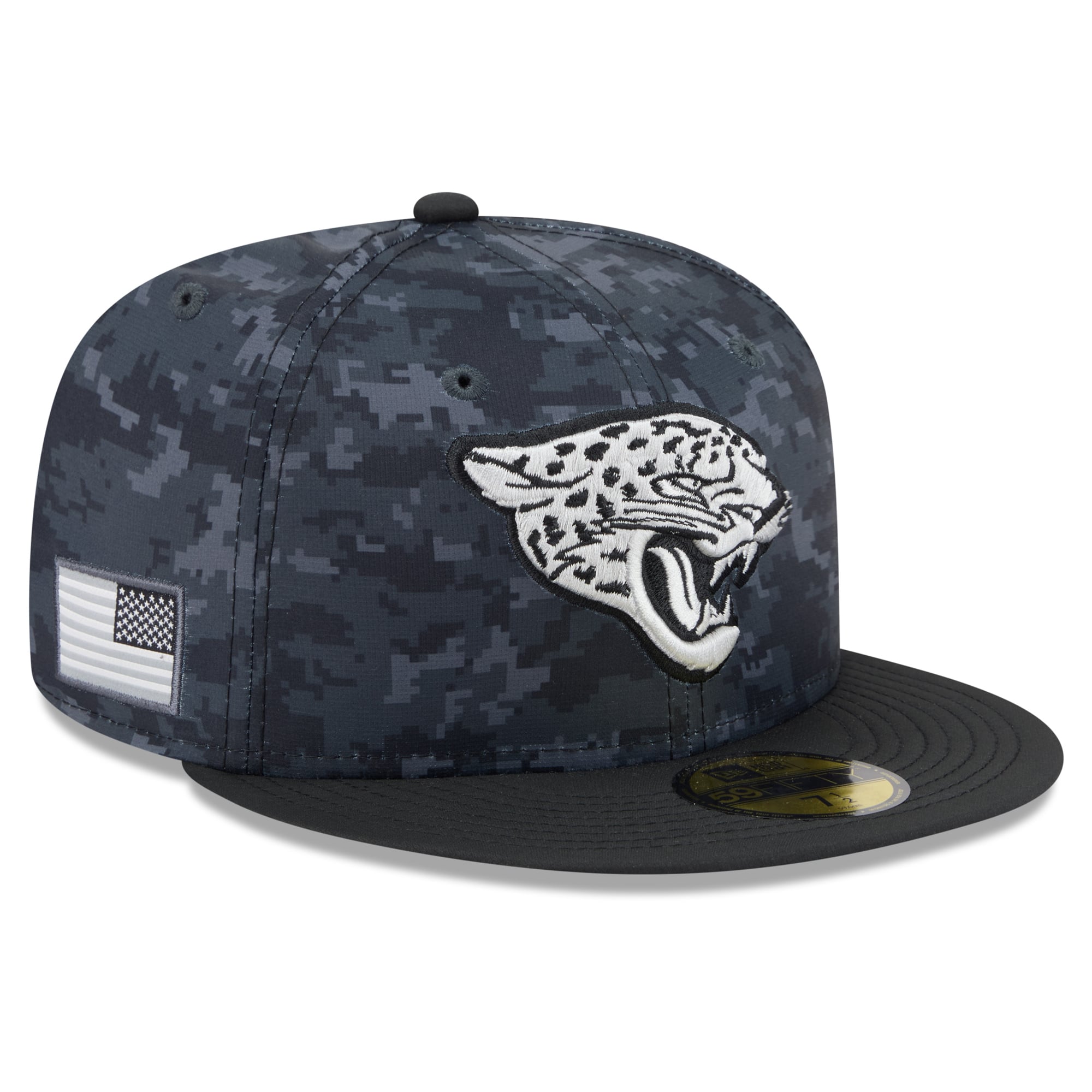 Casquette ajustée New Era noire Jacksonville Jaguars 2026 Salute To Service 59FIFTY pour homme