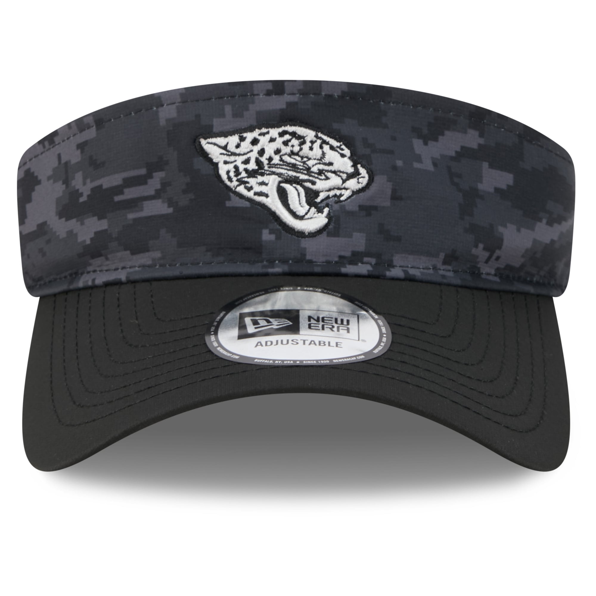 Casquette New Era noire pour homme, modèle Jacksonville Jaguars 2026 Salute To Service, visière ajustable