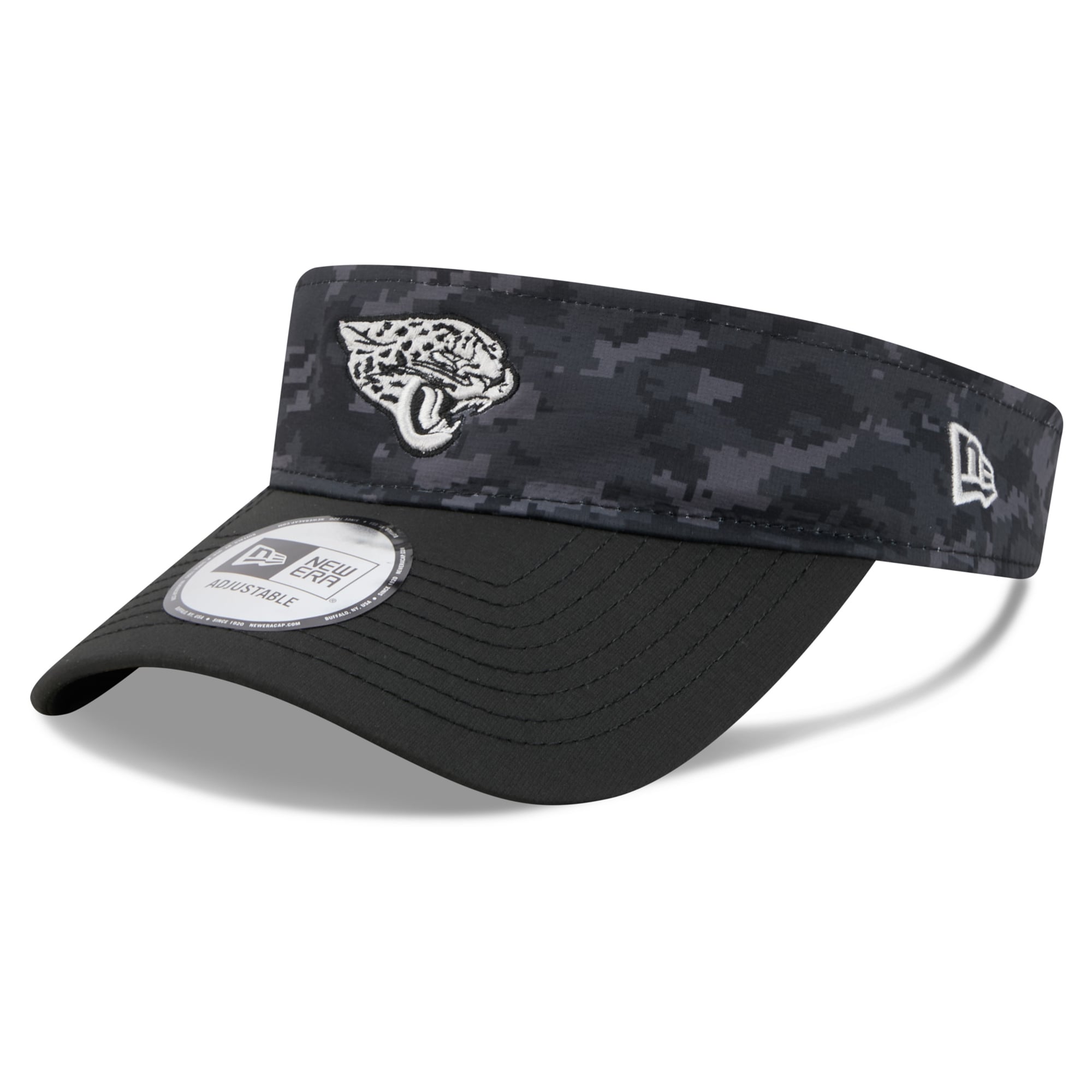 Casquette New Era noire pour homme, modèle Jacksonville Jaguars 2026 Salute To Service, visière ajustable