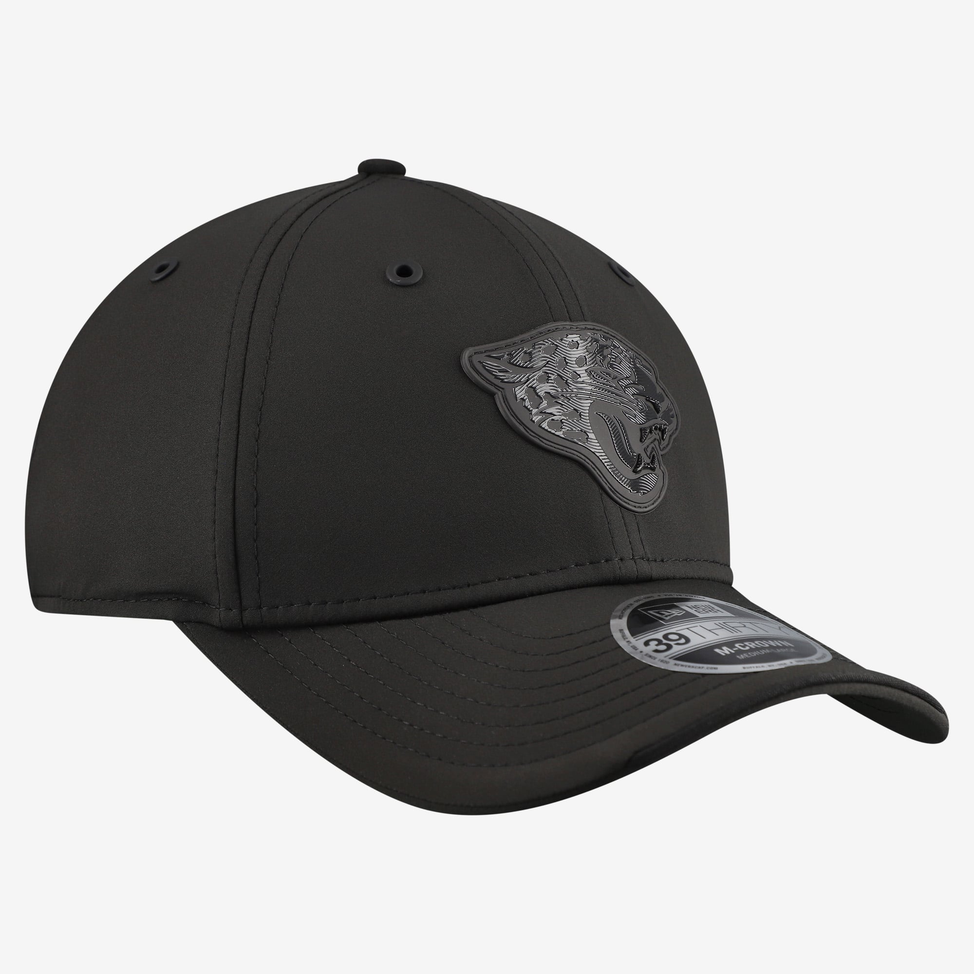 Casquette extensible New Era noire Jacksonville Jaguars 2026 Sideline 39THIRTY M-Crown pour homme