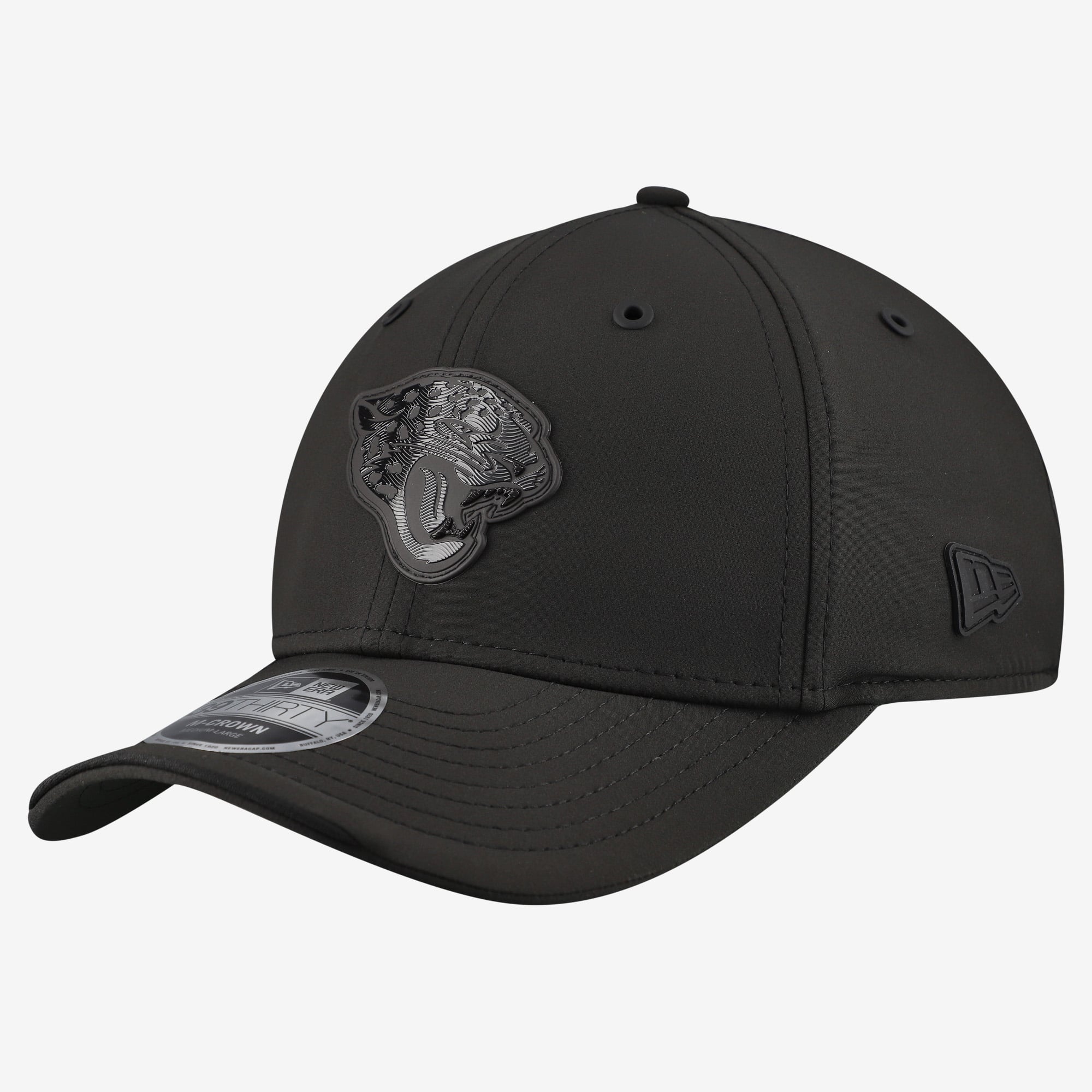Casquette extensible New Era noire Jacksonville Jaguars 2026 Sideline 39THIRTY M-Crown pour homme