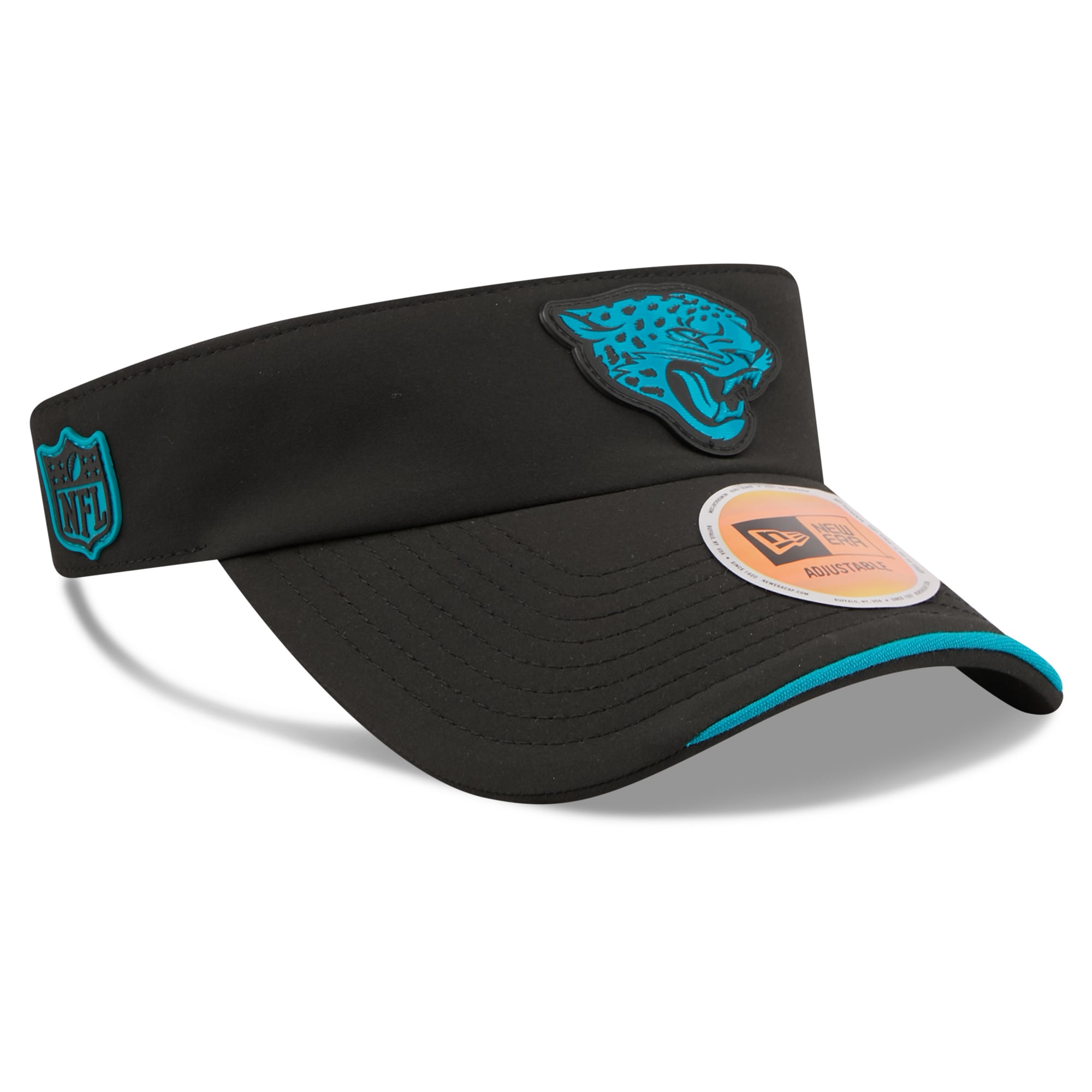Casquette New Era noire pour homme, modèle Jacksonville Jaguars 2026 Sideline, visière ajustable