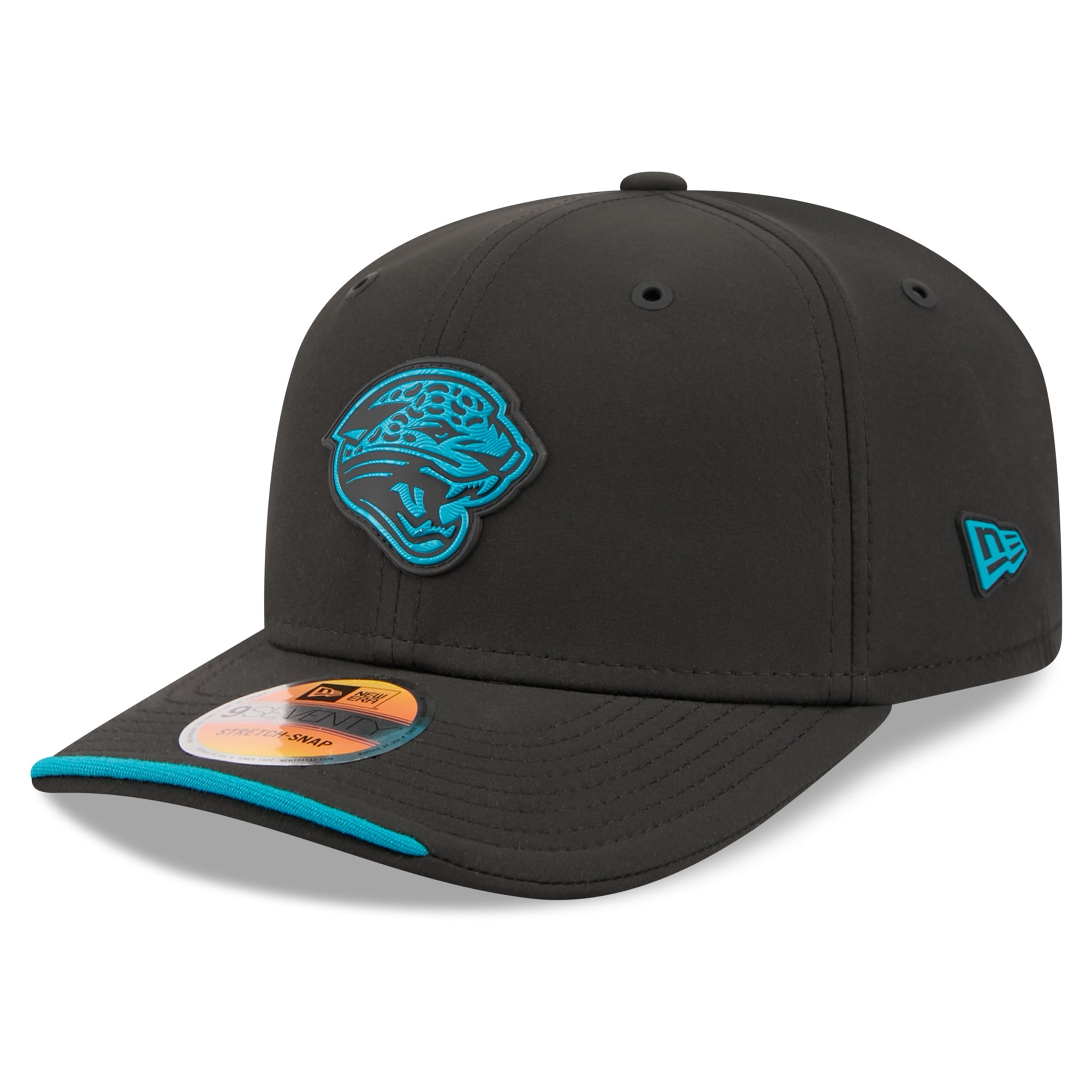 Casquette ajustable New Era noire Jacksonville Jaguars 2026 Sideline Throwback 9SEVENTY pour homme