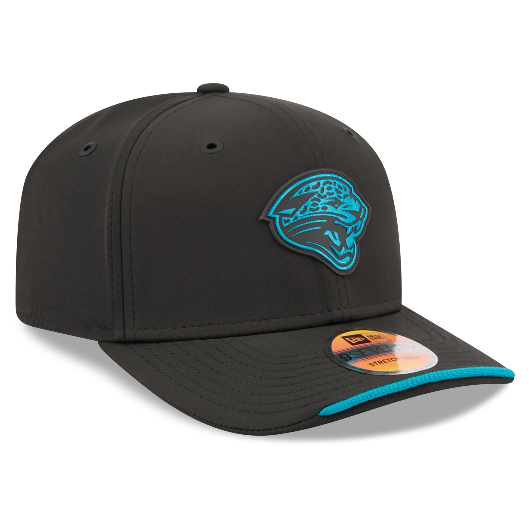 Casquette ajustable New Era noire Jacksonville Jaguars 2026 Sideline Throwback 9SEVENTY pour homme