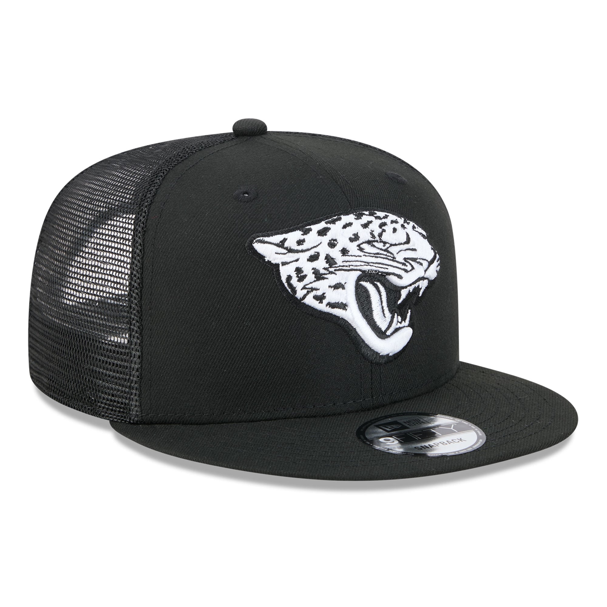 Casquette trucker New Era 9FIFTY noire et blanche Jacksonville Jaguars pour homme