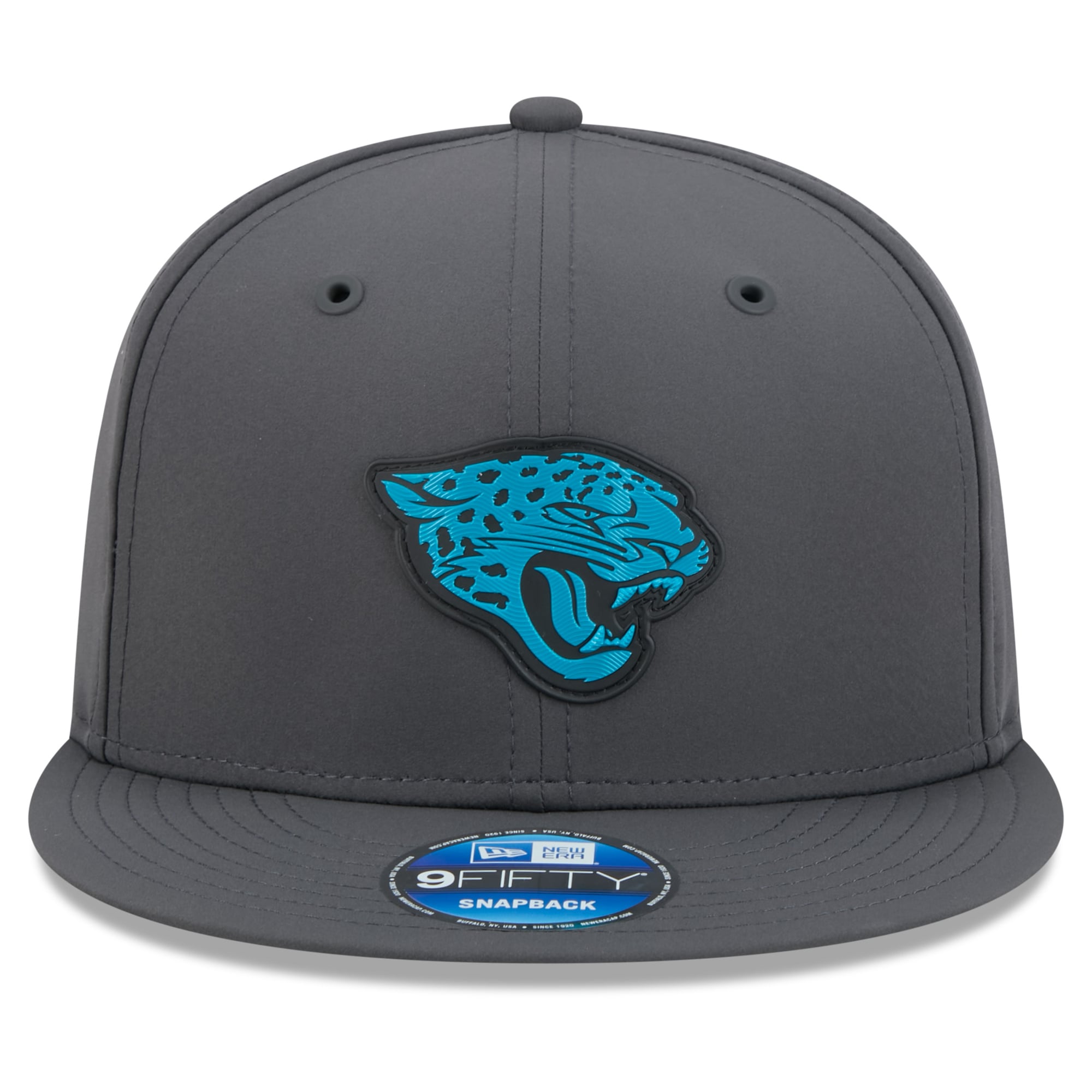 Casquette snapback New Era 9FIFTY pour homme, couleur anthracite, Jacksonville Jaguars 2026, idéale pour les temps froids.